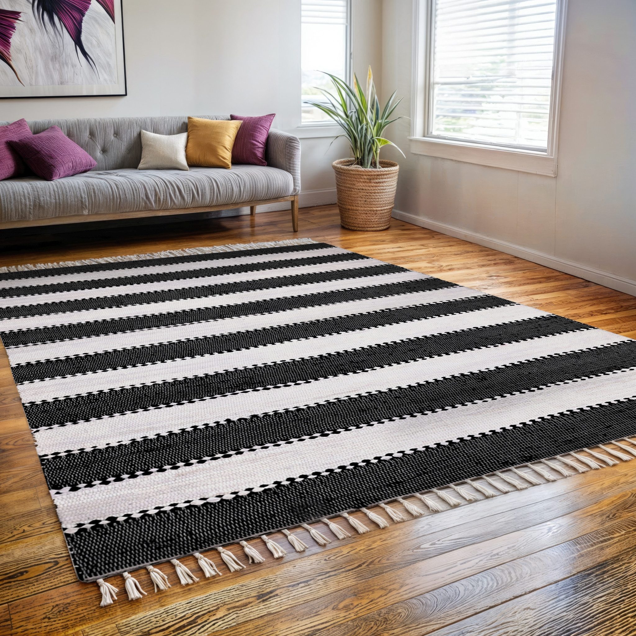 Wohnando Teppich MY-RUG Aarav, Chindi-Teppich 110x60cm, günstig online kaufen