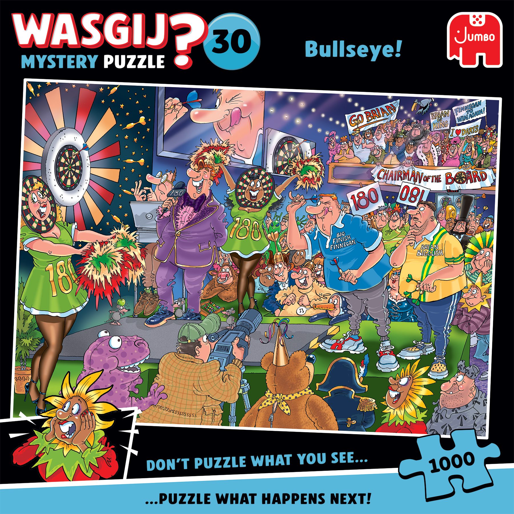 Jumbo Spiele Puzzle Wasgij Mystery 30, Volltreffer, 1000 Teile Puzzle, 1000 Puzzleteile