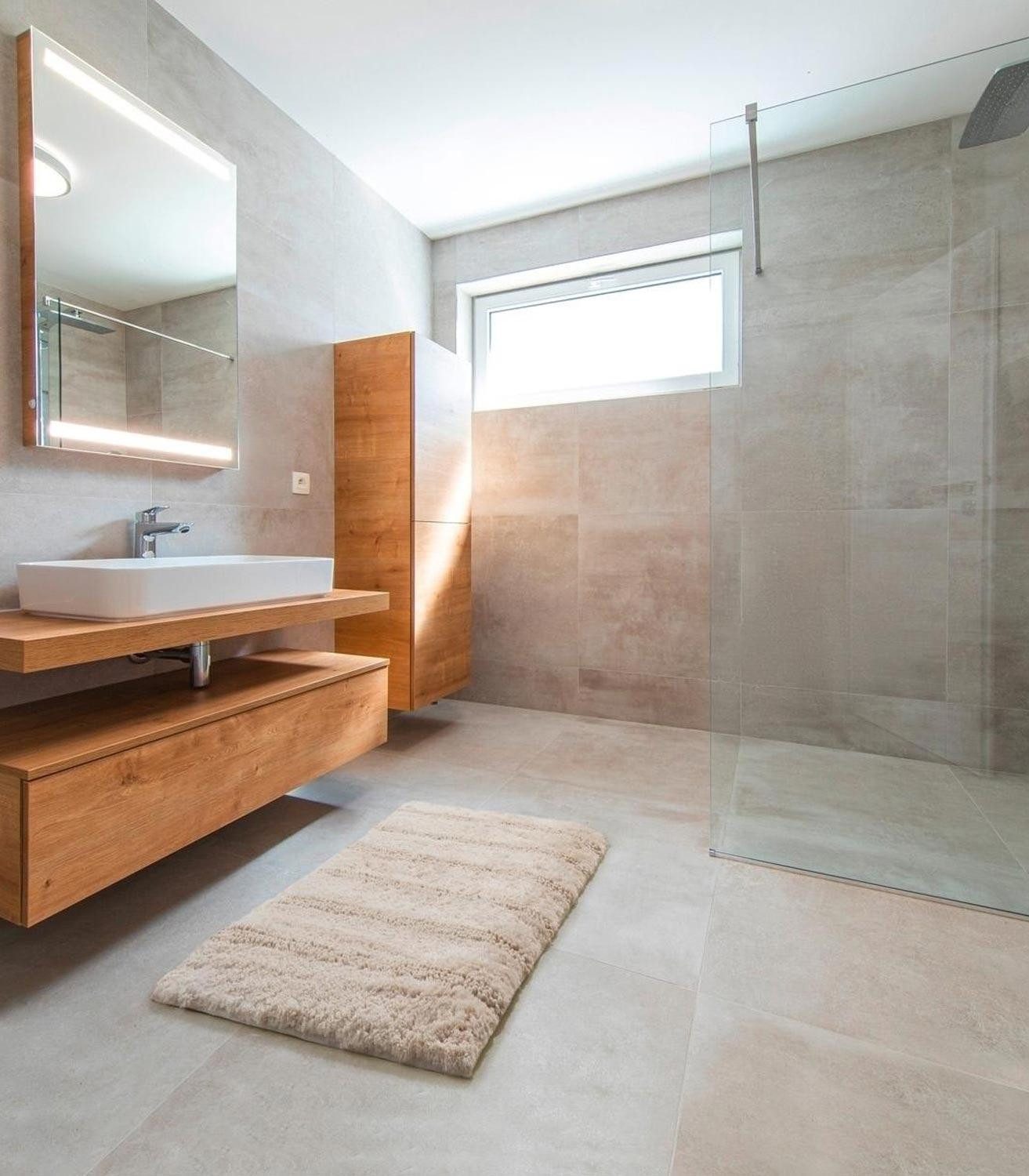 Badematte MONROVIA, 70 x 120 cm, Beige, Gestreift, Höhe 23 mm, rutschhemmen günstig online kaufen