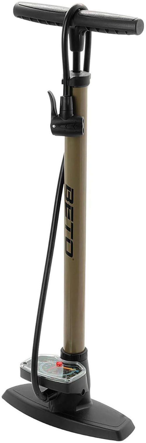 Beto Standpumpe, Stahl, mit 3.5 Zoll Manometer, mit Doppelkopf, mit Karte