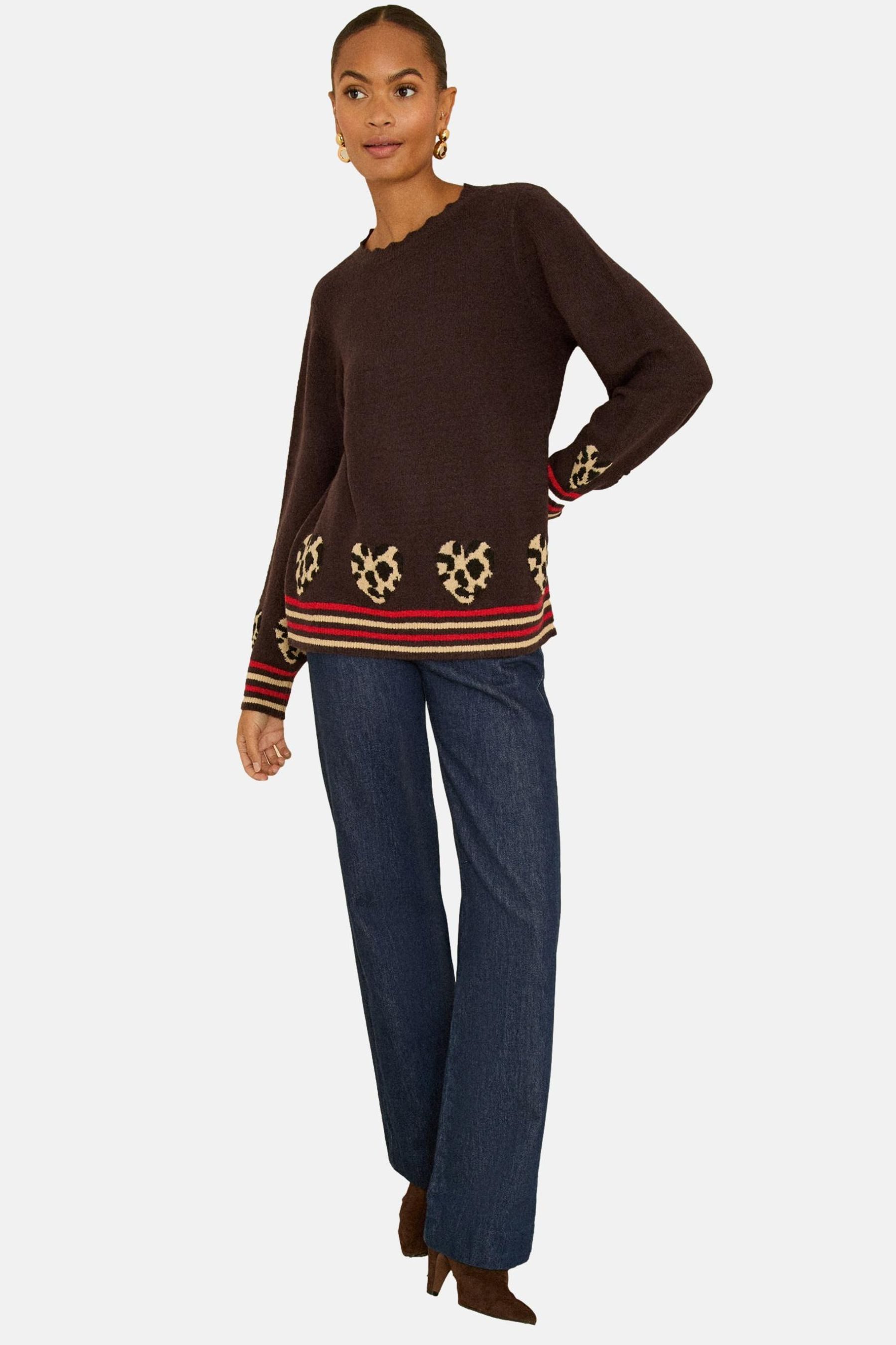 Strickpullover Love & Roses Strickpullover, Animal-Print, Regular