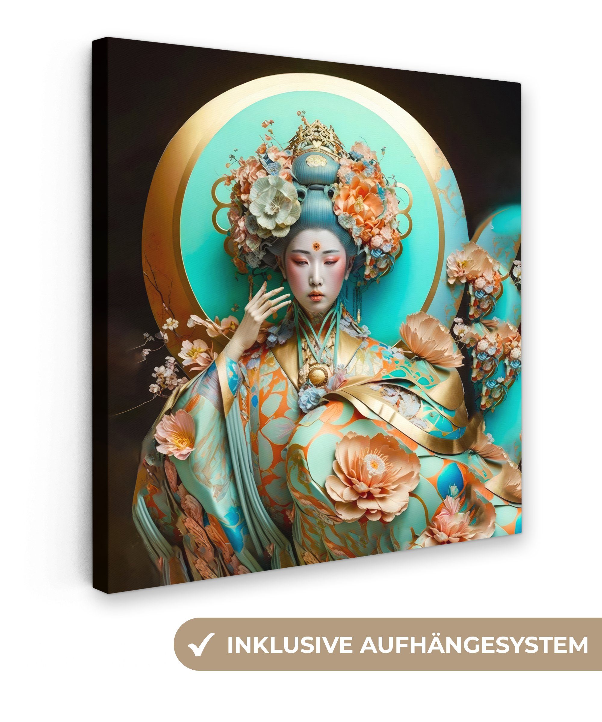 OneMillionCanvasses® Leinwandbild Frau - Kimono - günstig online kaufen