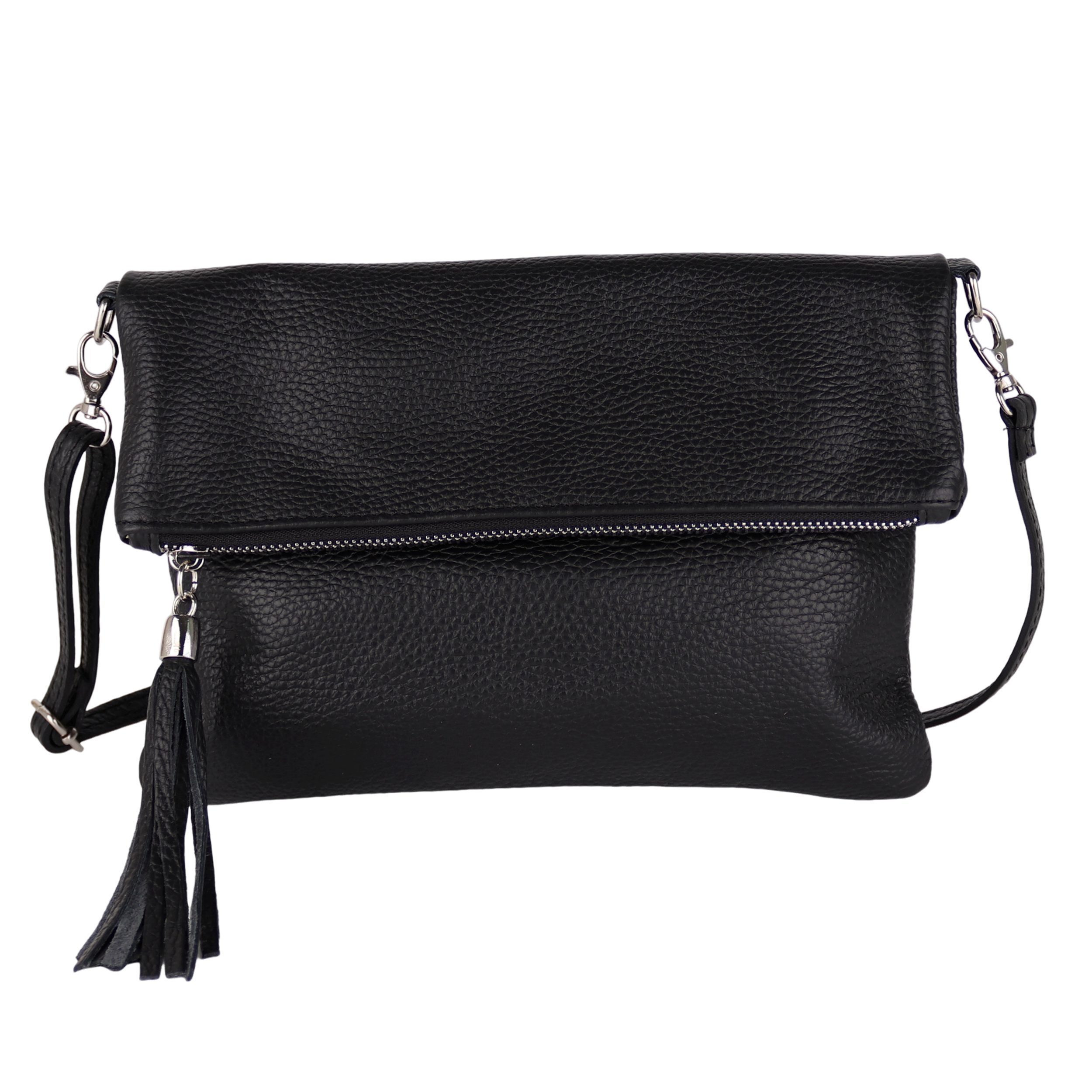 MIRROSI Umhängetasche Damen, Crossbody Bag, Echtleder Made in Italy (1 Tasche 2 Gurte oder Basic Version 1 Tasche 1 Gurt, verstellbaren Schulterriemen), 26x18x2cm (BXHXT)