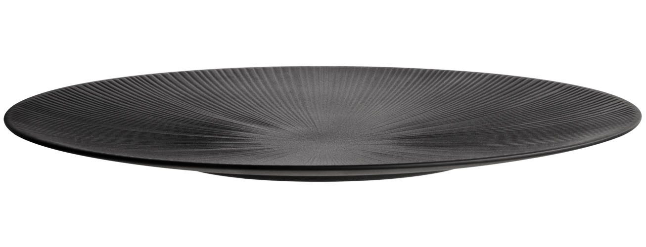 APS Servierplatte Platte "NERO", Ø 50 cm, Höhe 3,5 cm, Melamin, (1-tlg), Servierteller aus Melamin