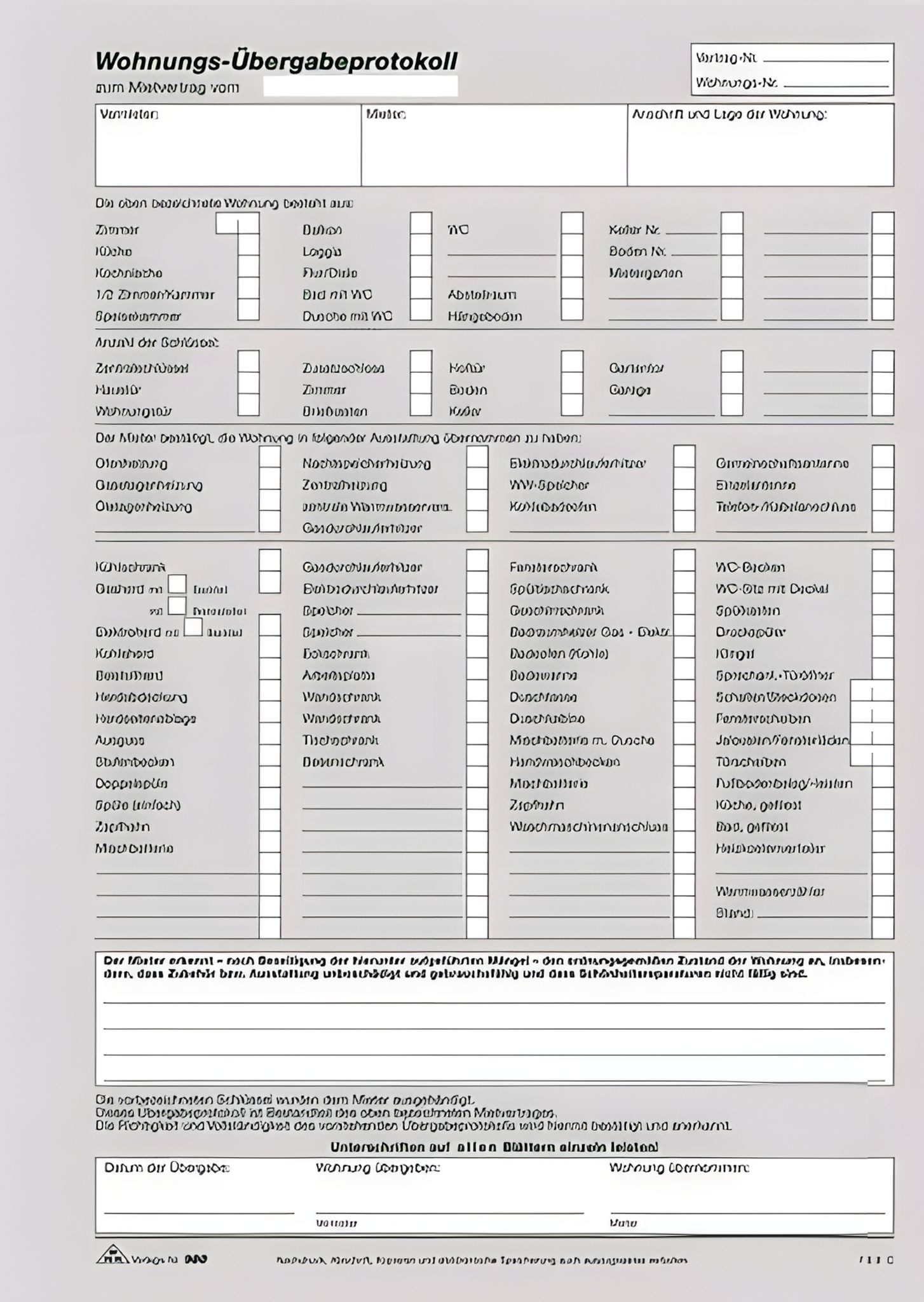 RNK Verlag Formularblock RNK Wohnungs-Übergabeprotokoll SD A4