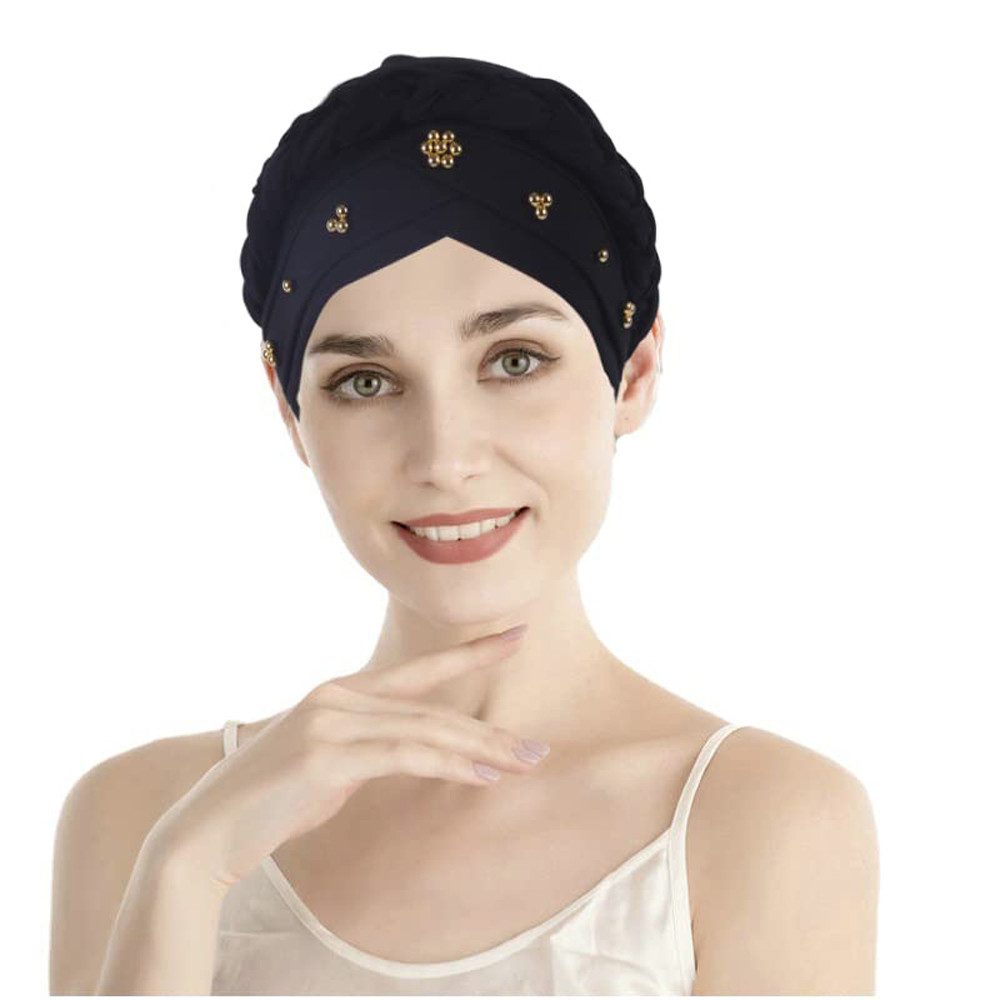 Zaewry Kopftuch Damen-Turban – Vorgebundener Chemo-Kopftuch, Beanie, Mütze, mit gedrehter – Kopfbedeckung für Krebspatientinnen