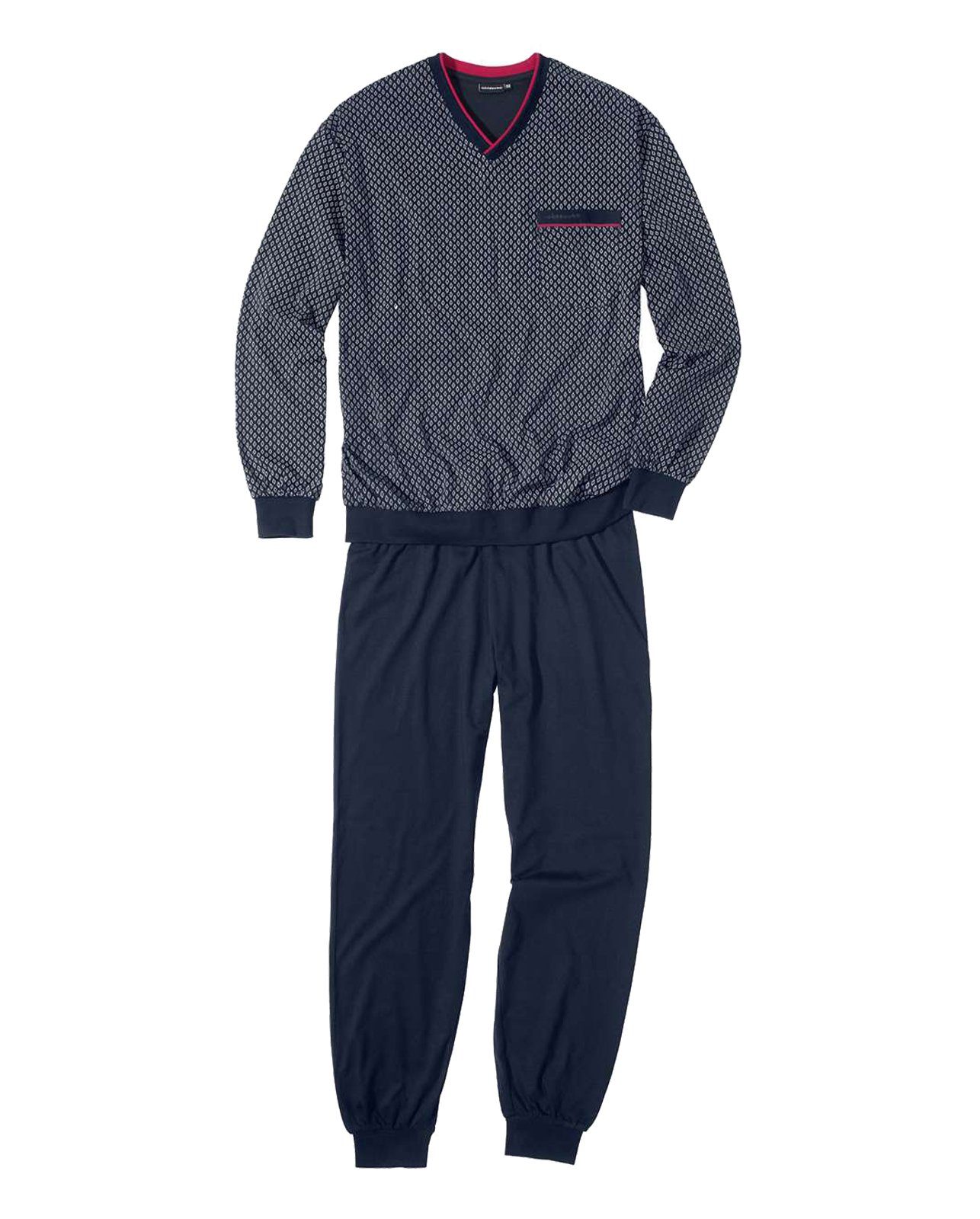 GÖTZBURG Pyjama Manhattan V-Ausschnitt, Bündchen (2 günstig online kaufen