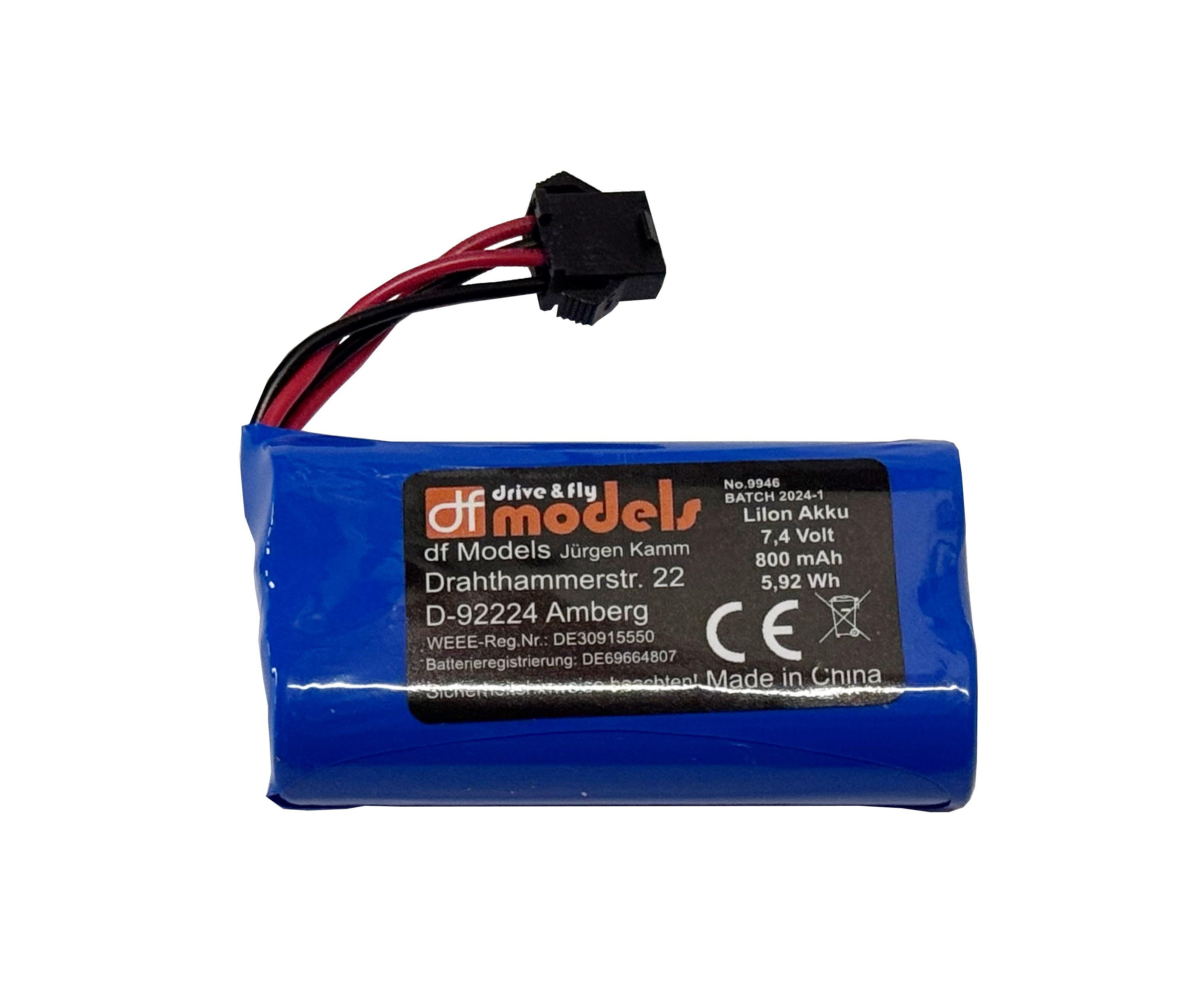DF-Models DF Models LiIon Akku 7,4 Volt 800 mAh Elektroauto-Ladegerät