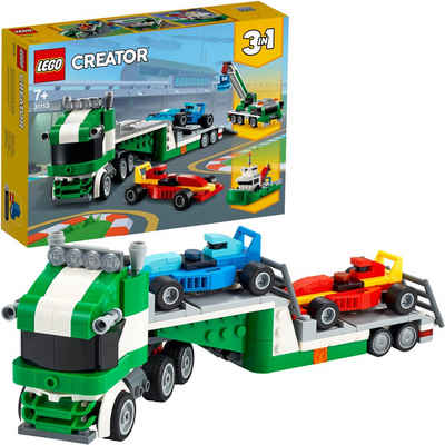 LEGO® Konstruktionsspielsteine »Rennwagentransporter (31113), LEGO® Creator 3in1«, (328 St), Made in Europe