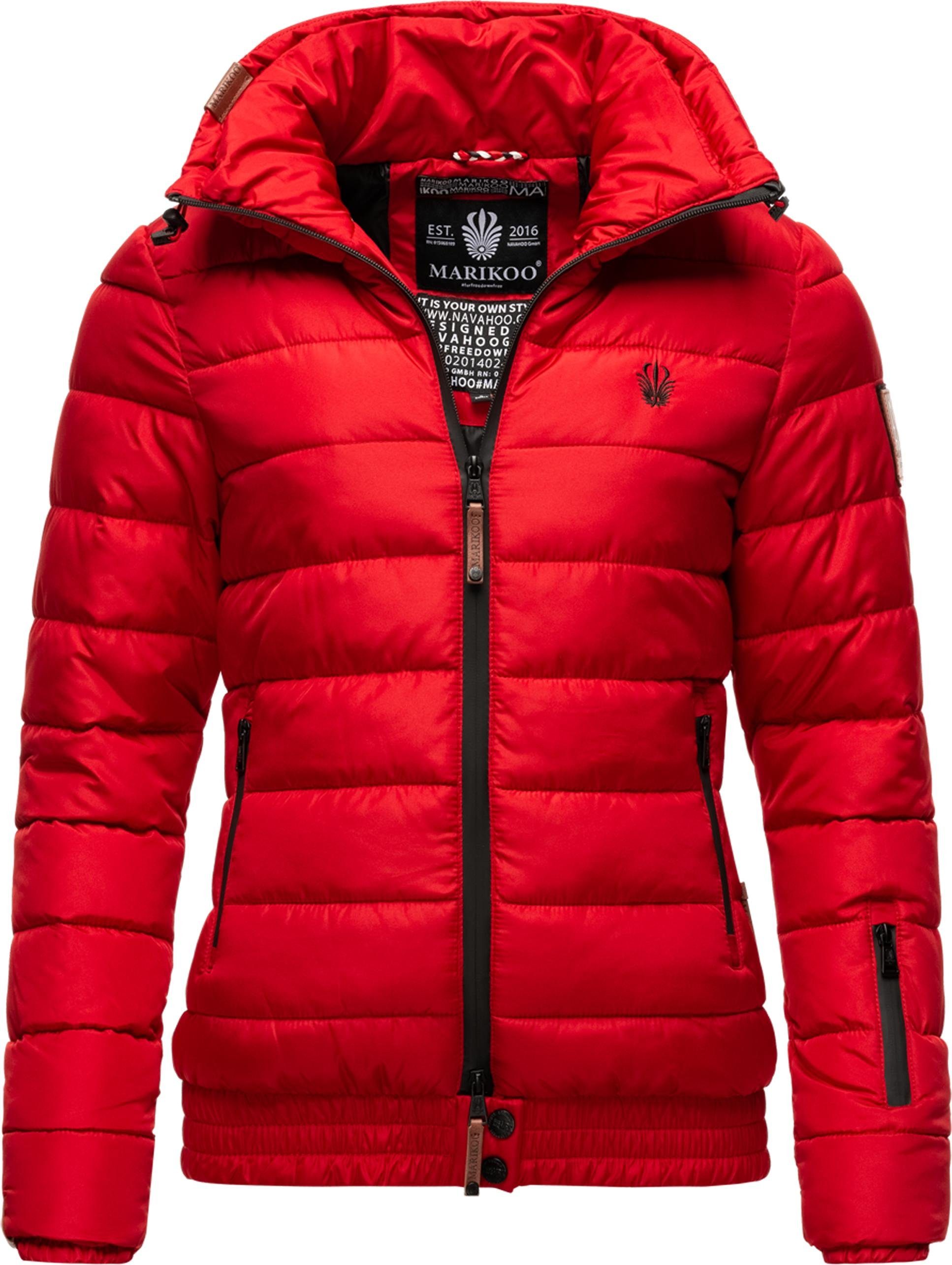 Marikoo Steppjacke Poison stylische Damen Winterjacke mit hohem Kragen rot | Übergangsjacken