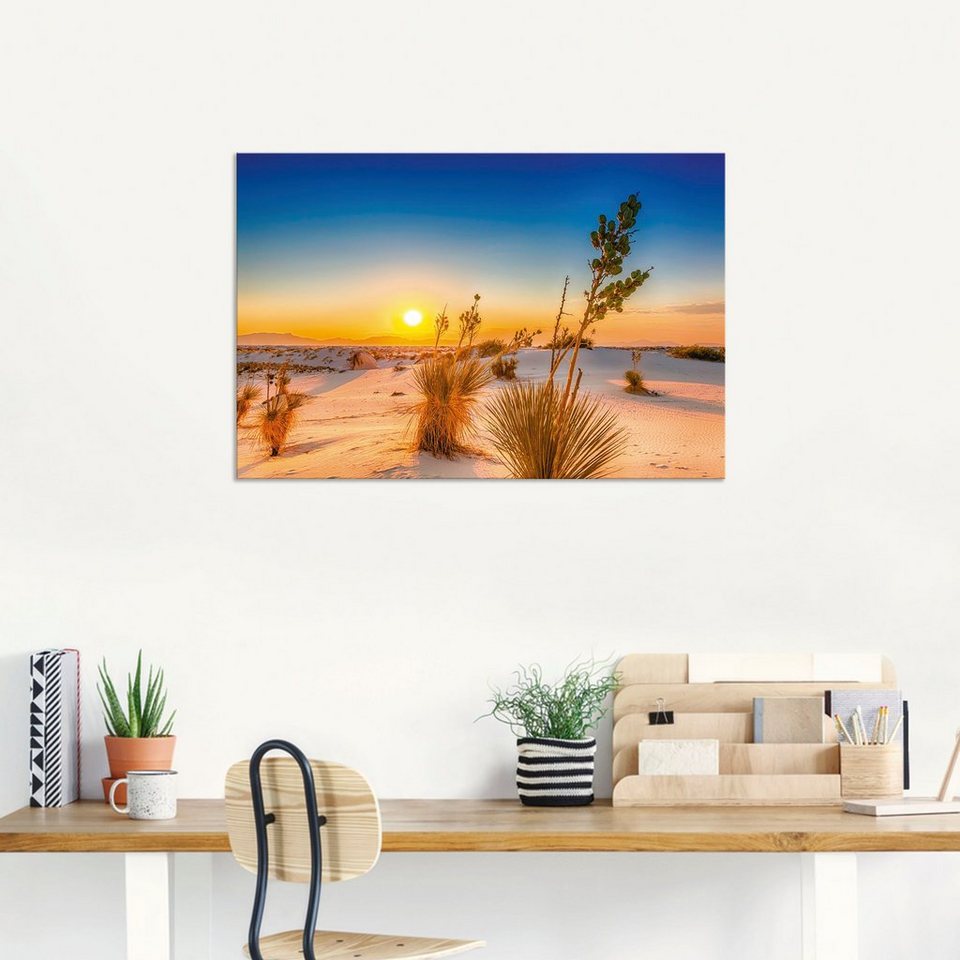 Artland Wandbild Sonnenuntergang White Sands, Wüstenbilder (1 St), als  Alubild, Leinwandbild, Wandaufkleber oder Poster in versch. Größen