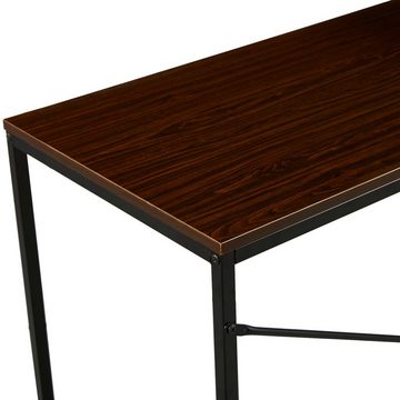 SVITA Schreibtisch COMBO1 (1-St., 1 Tisch mit Regal), Nussbaum-Optik, Arbeitstisch, Metallgestell, Dunkelbraun