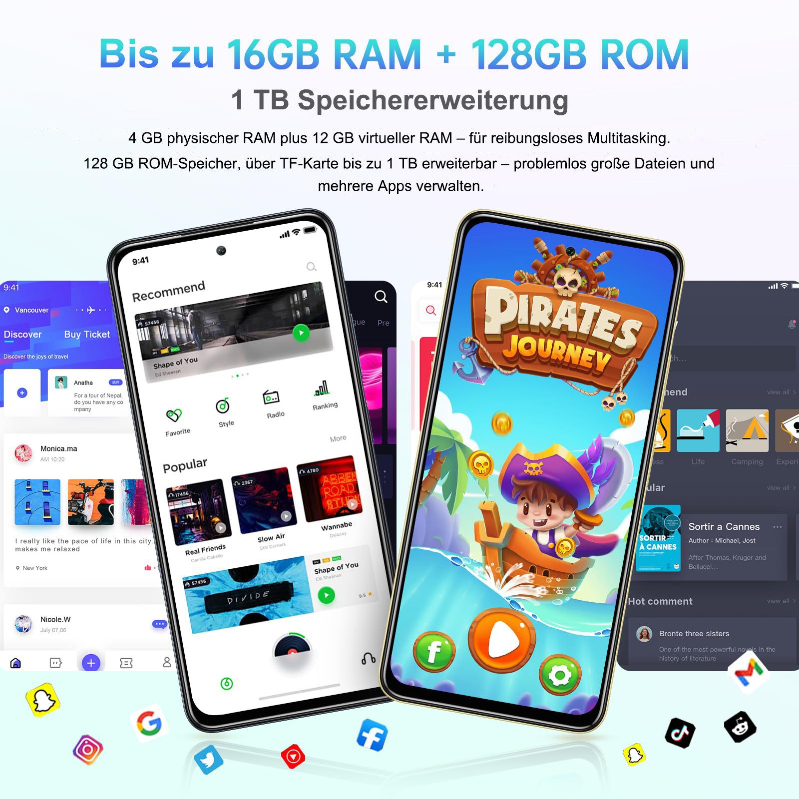 OUKITEL C65 Android 15 Smartphone (17,02 cm/6.7 Zoll, 128 GB Speicherplatz, 50 MP Kamera, 5150mA Akku, 6.7" HD 90Hz, Android 15, Dual SIM 4G)