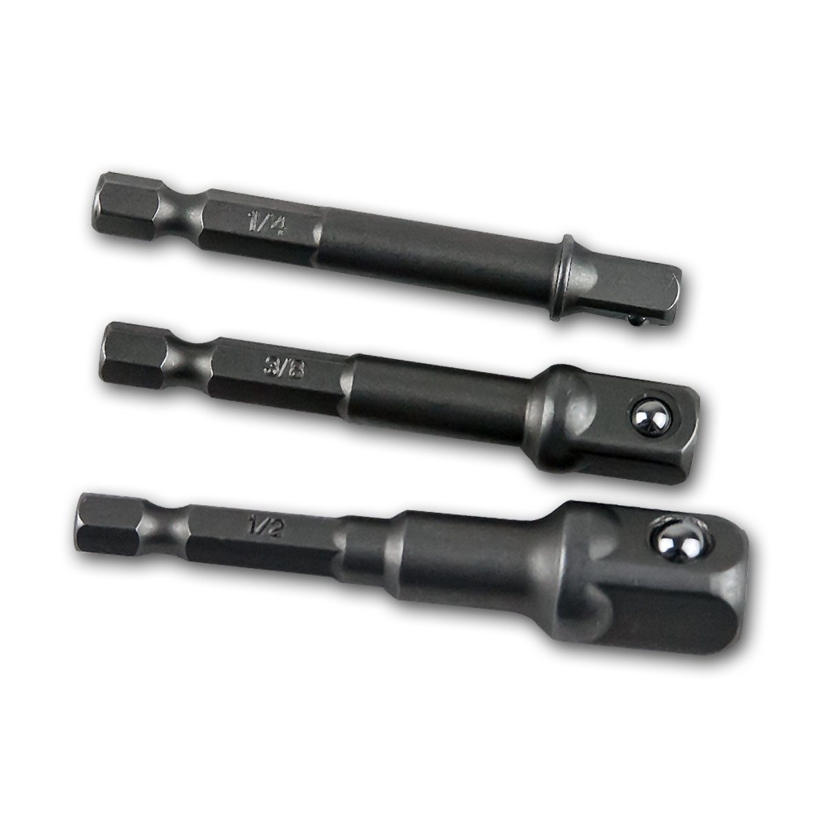 ToolTech Bitaufnahme-Adapterset 1/4", 3/8", 1/2" Bit-Adapter