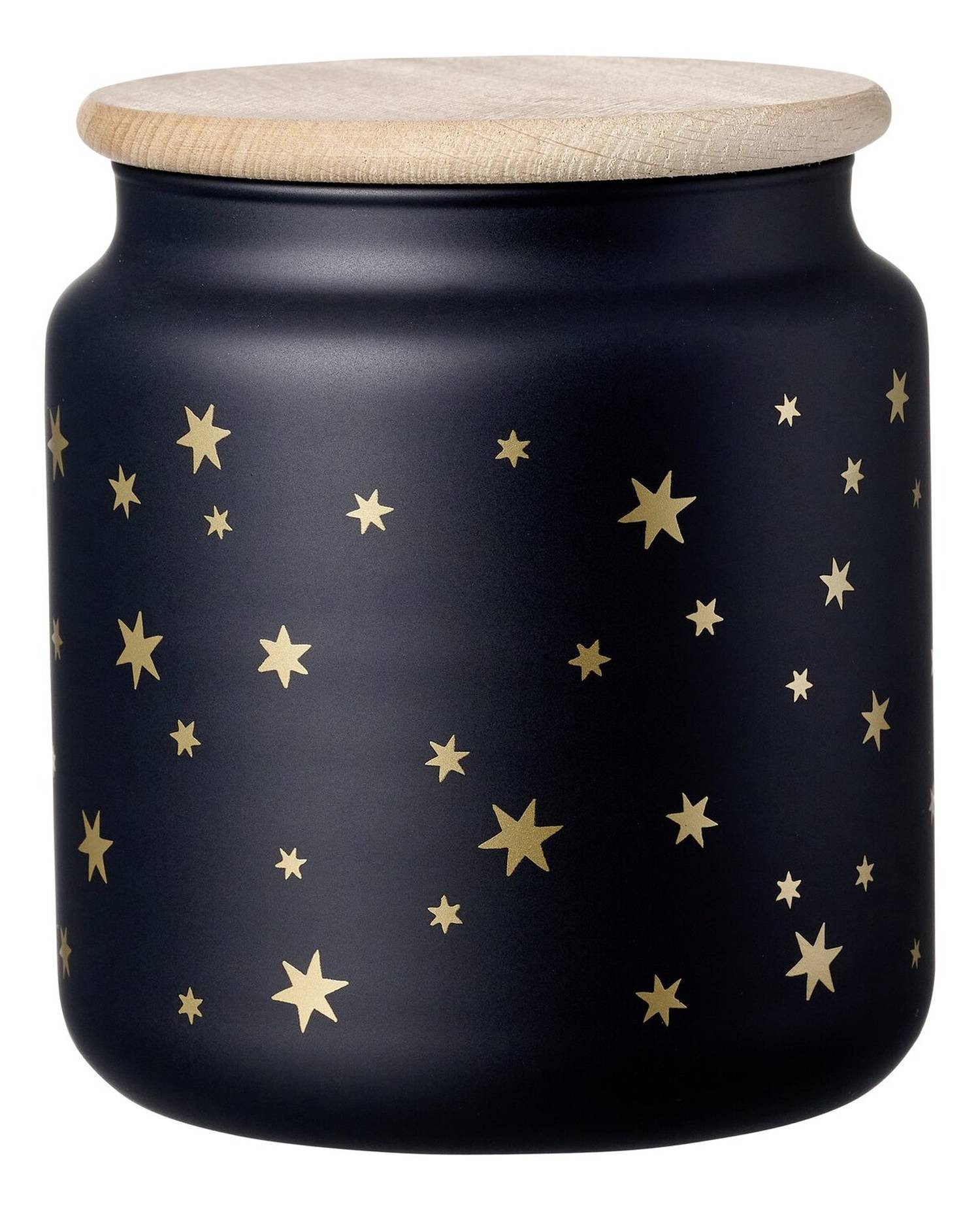 Ritzenhoff & Breker Vorratsdose Dose Sternengestöber 1,1 Liter Schwarz, Glas, (1-tlg), Allover Sternen Print