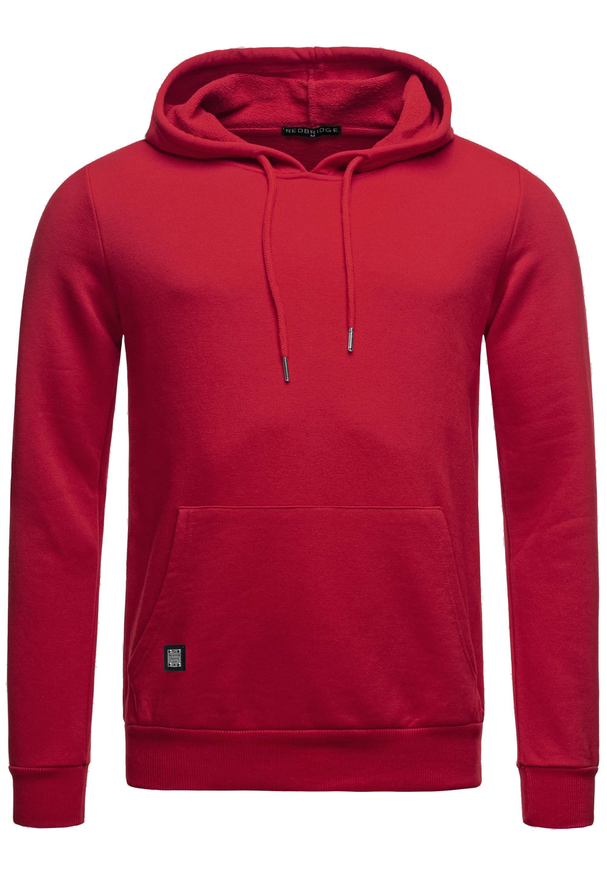 RedBridge Kapuzensweatshirt Hoodie mit Kängurutasche Premium Qualität Bordeaux