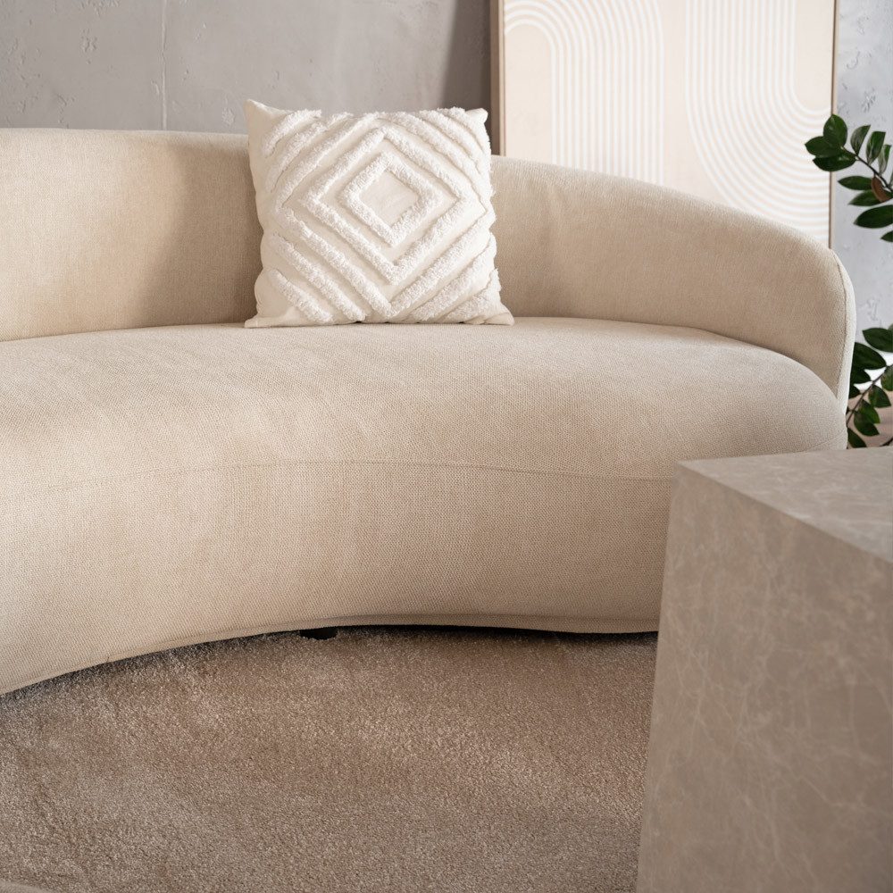 HOME DELUXE Sofa CASARA 258 x 72 x 128 cm, 1 Teile, Webstoff Beige I Modernes Wohnzimmer Sofa, 3 - Sitzer