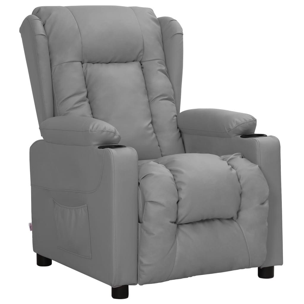 vidaXL Sessel Relaxsessel Grau Kunstleder (1-St) günstig online kaufen