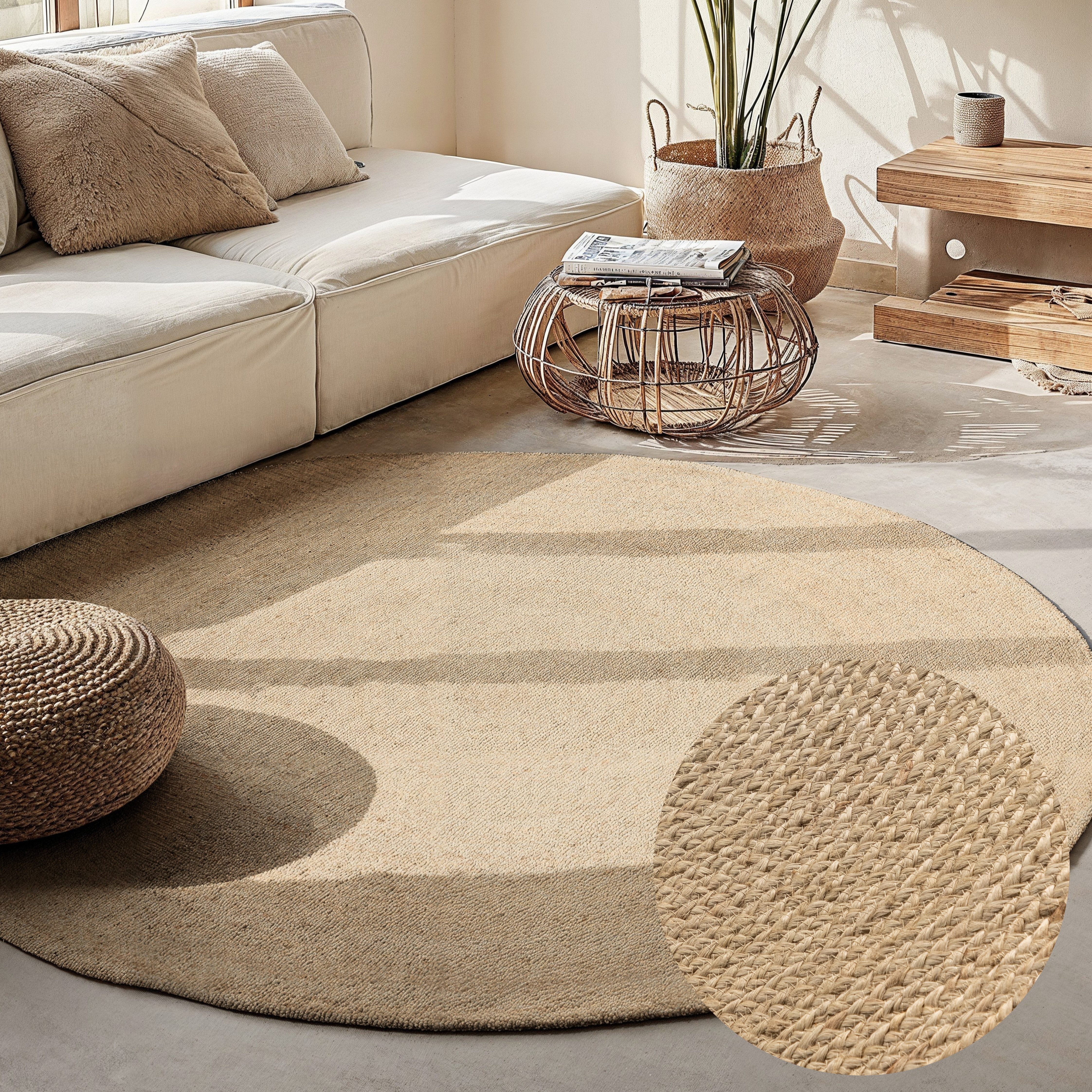 HANSE Home Teppich Rangpur Juteteppich, in rund und oval, oval, Höhe: 10 mm, handgewebt, 100% Jute, Natur, Wohnzimmer, Flur, Boho, Skandi