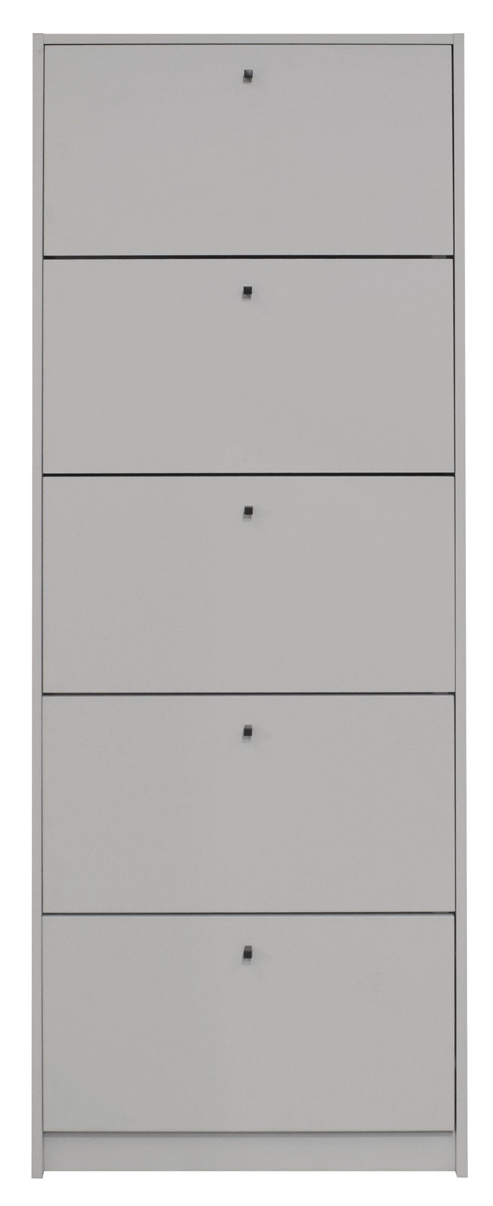 Mäusbacher Schuhkipper in kreidegrau matt lack, Holzwerkstoff - 60x168x16cm (BxHxT)