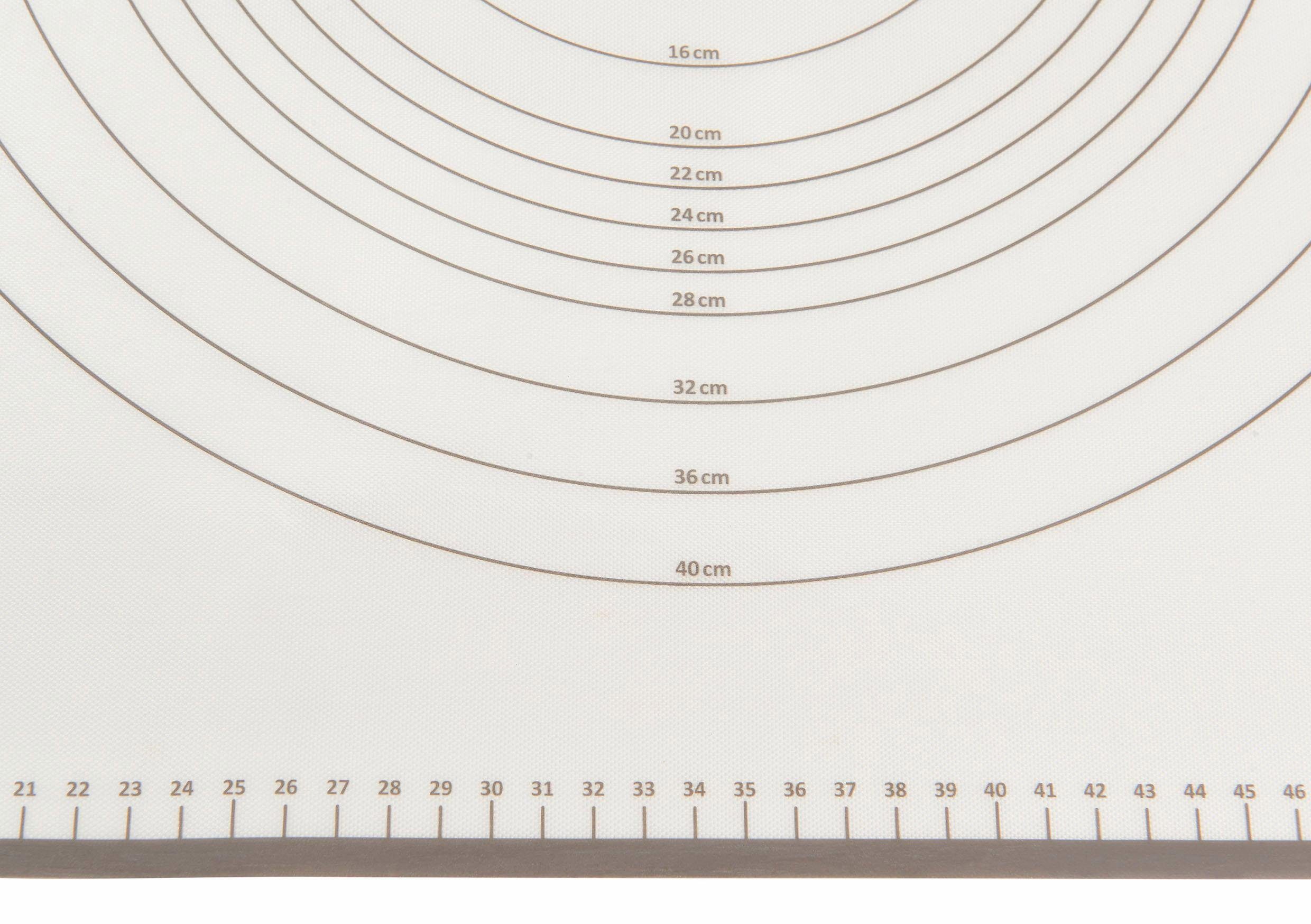 RÖSLE Backmatte, Silikon (1-tlg), Arbeitsmatte mit Maßen, Silikon, hitzebeständig, spülmaschinengeeignet