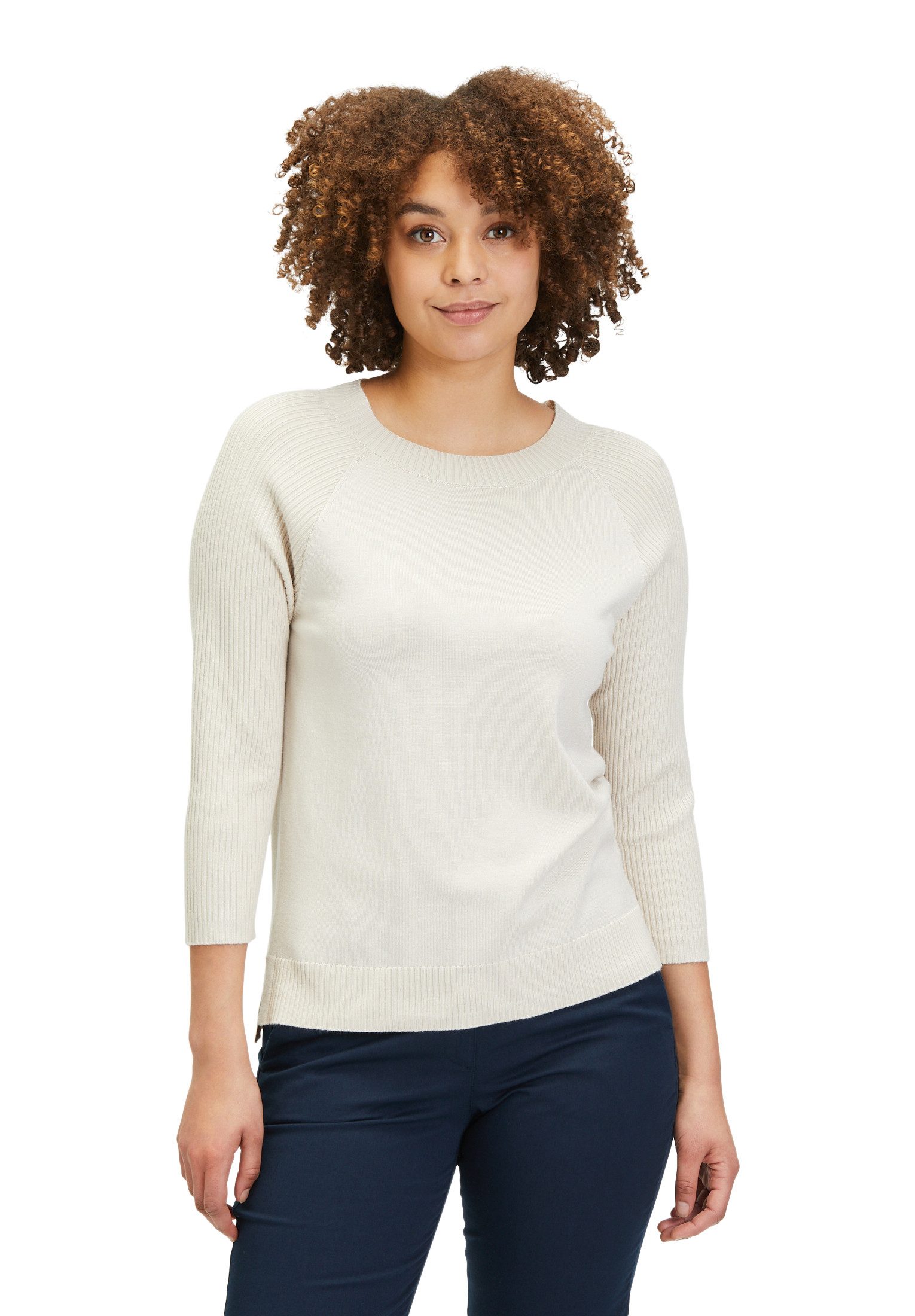 Betty Barclay Strickpullover Betty Barclay Feinstrickpullover mit Rippenstruktur (1-tlg) Struktur