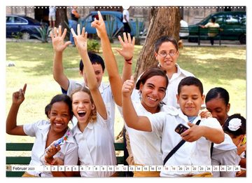 CALVENDO Wandkalender Lebensfreude pur - Kuba-Kids (Premium, hochwertiger DIN A2 Wandkalender 2023, Kunstdruck in Hochglanz)