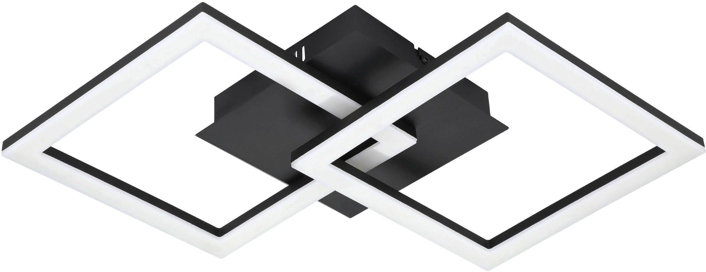 EGLO Deckenleuchte PARANDAY-Z Deckenlampe schwarz, verstellbar, Disco-Modus, ZigBee 3.0, Bluetooth, CCT - über Fernbedienung, Dimmfunktion, Ein-/Ausschalter, Farbsteuerung, Farbwechsel, Memoryfunktion, Nachtlichtfunktion, Smart Home, Weckerfunktion, dimmbar über Fernbedienung, mehrere Helligkeitsstufen, LED fest integriert, warmweiß - kaltweiß, 53 x 31 cm, Timer, App und Sprachsteuerung Alexa, exkl. Fernbedienung