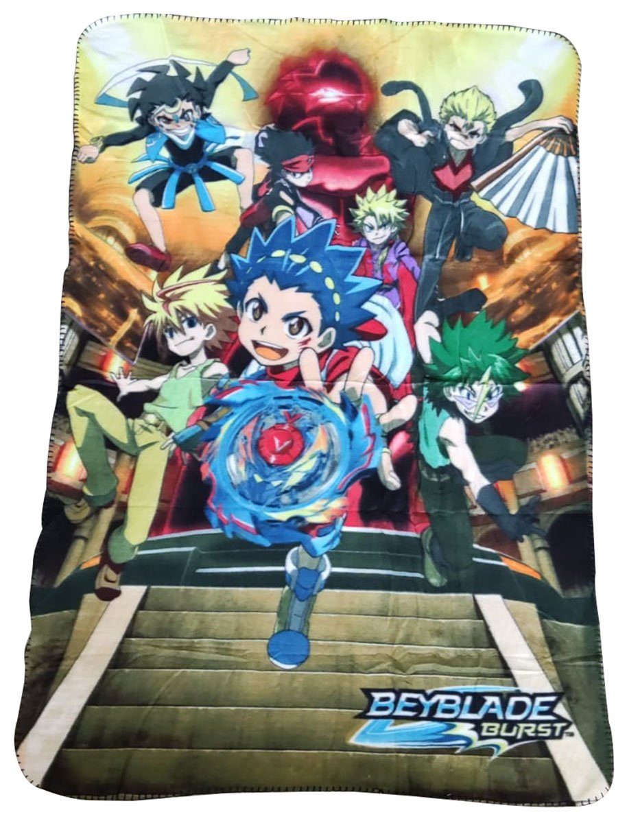 Kinderbettdecke Beyblade Burst Fleecedecke Valt, Free, Silas, Cuza