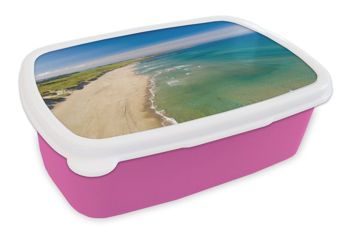 MuchoWow Lunchbox Meer - Norwegen - Farben, Kunststoff, (2-tlg), Brotbox für Erwachsene, Brotdose Kinder, Snackbox, Mädchen, Kunststoff rosa