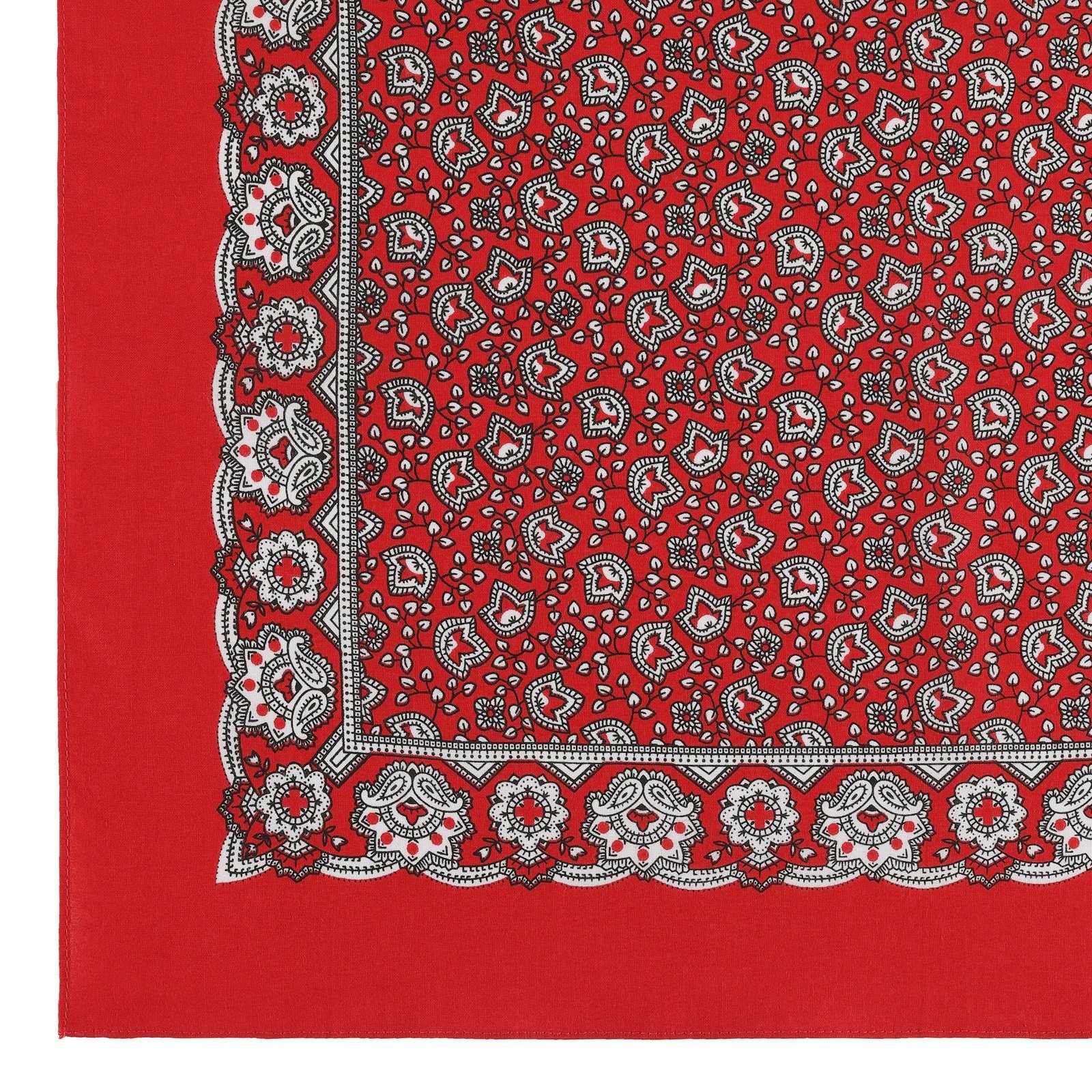 modAS Modetuch, Vierecktuch Bandana Kopftuch ca. 54x54 cm- Tuch in verschiedenen Designs und Farben aus Baumwolle (95) Rot Paisley