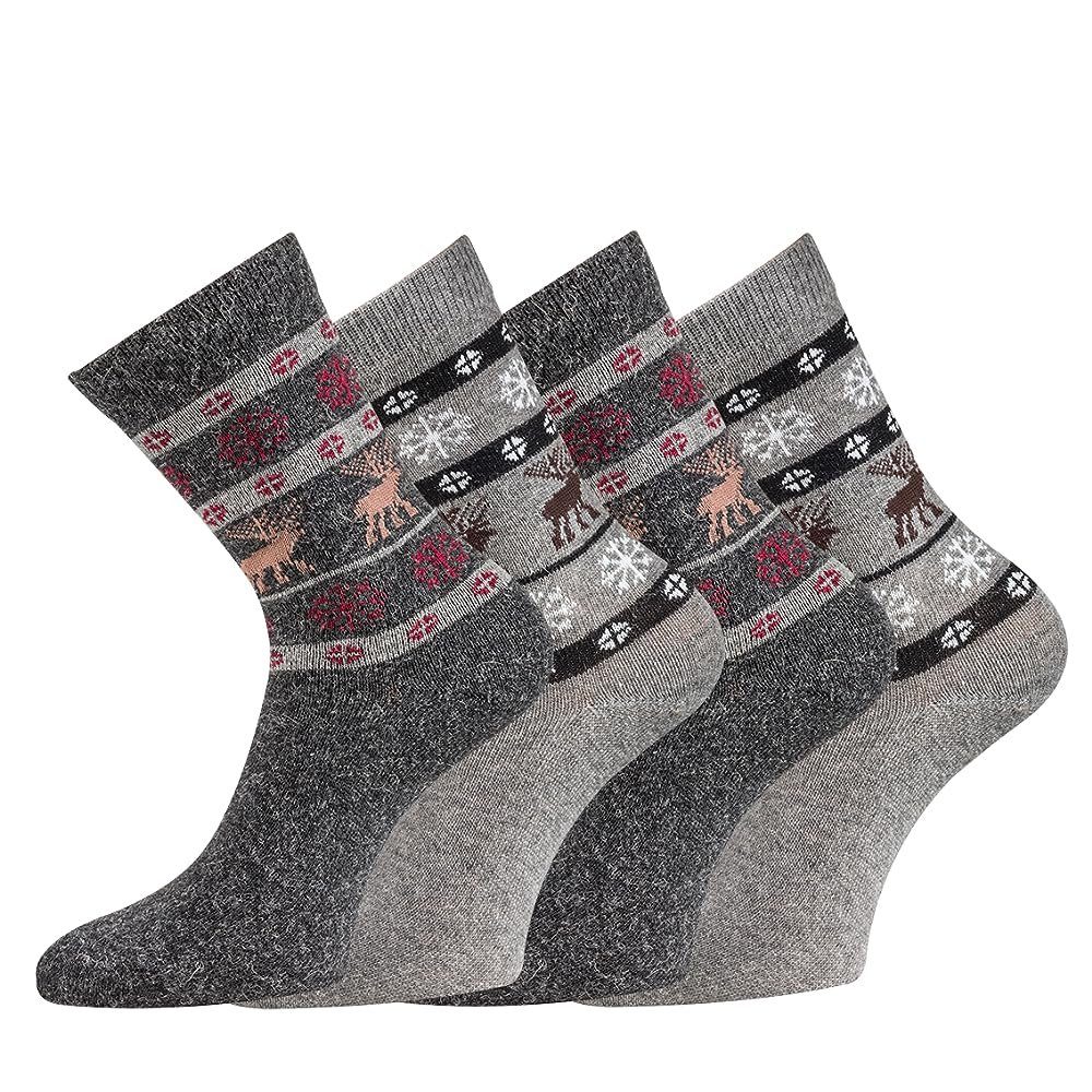 FussFreunde Socken 2 Paar Socken mit Alpaka-Wolle Skandinavien Style für Damen & Herren Anthrazit/Grau