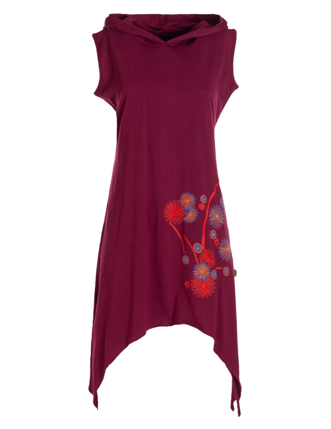 Vishes Zipfelkleid Armloses Damen Zipfel-Tunika Elfen-Kleid Zipfelkapuze Zipfelkleid Boho, Goa, Guru Style