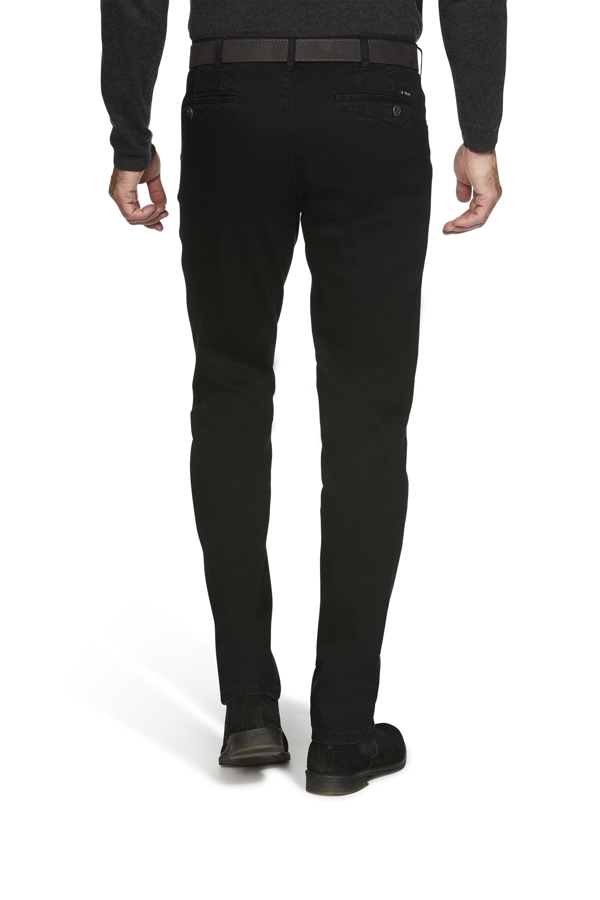 MEYER Slim-fit-Jeans mit schwarz Chino Dublin Stretch-Dehnbund