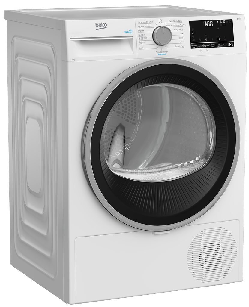 BEKO Wärmepumpentrockner B3T22491, Pro Smart Inverter Motor, Dampffunktion, Aquawave Schontrommel