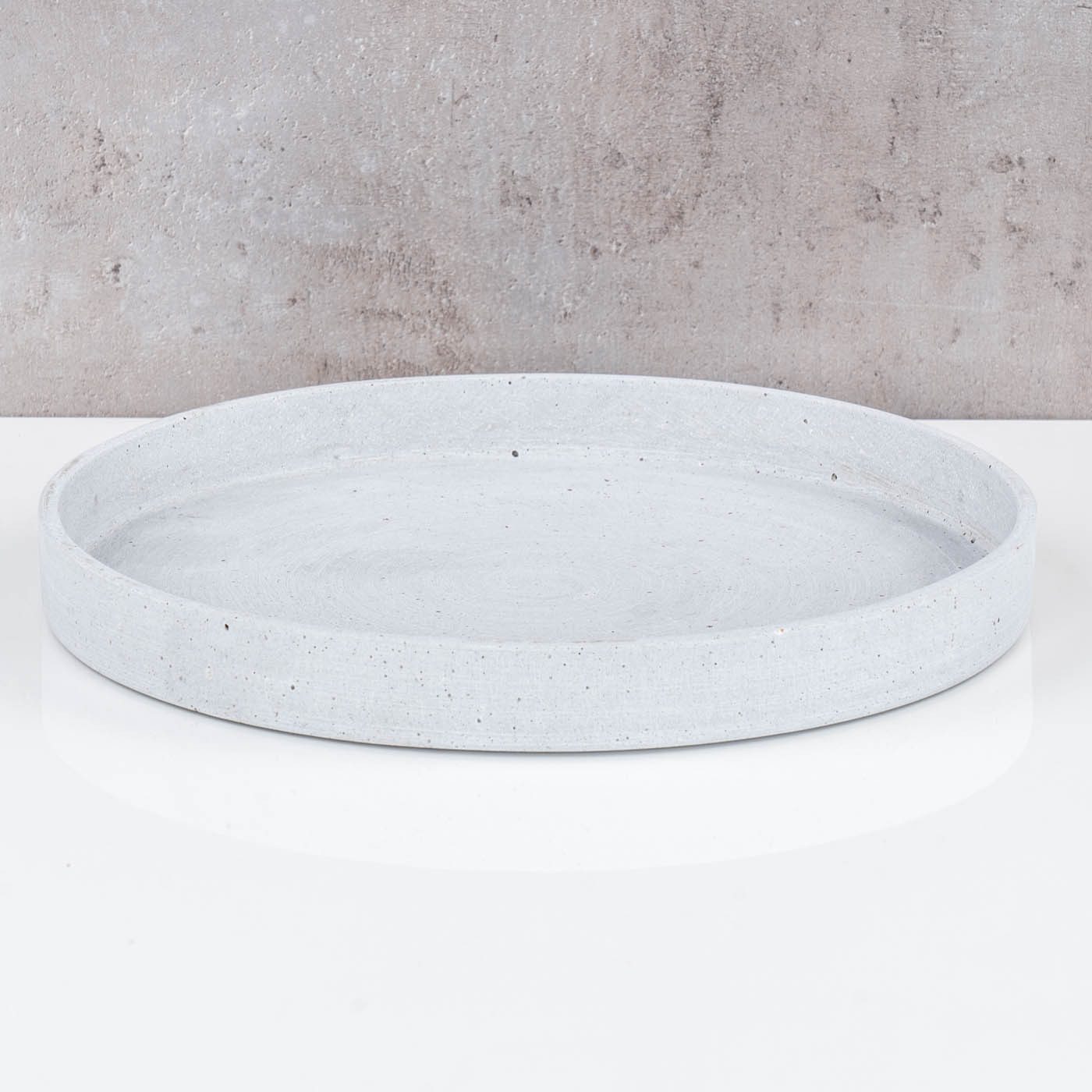 Levandeo® Dekotablett, Deko Tablett 30cm Rund Teller Grau Betonoptik Dekoschale Tischdeko