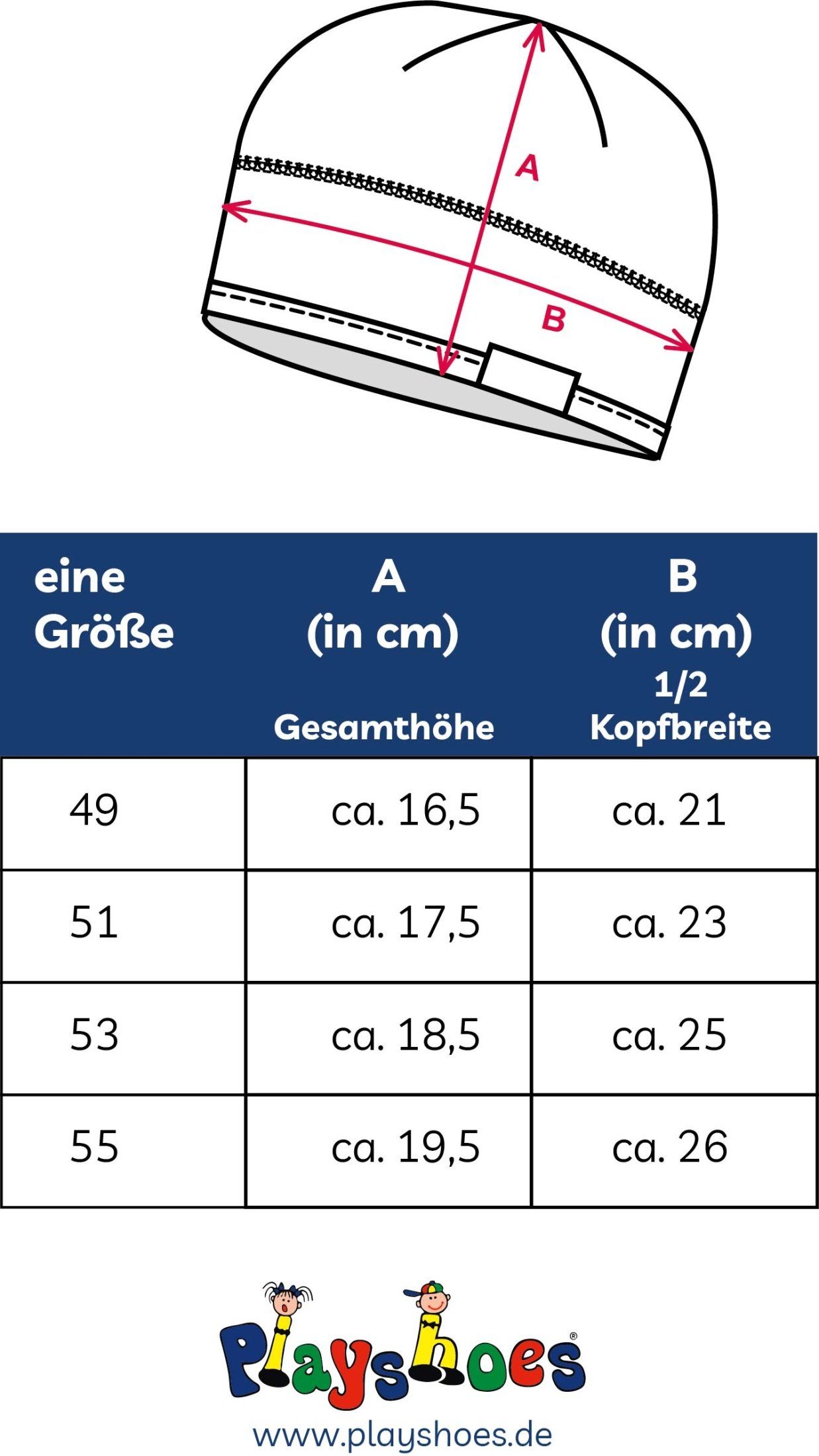 Playshoes Schlupfmütze Fleece-Mütze helmgeeignet