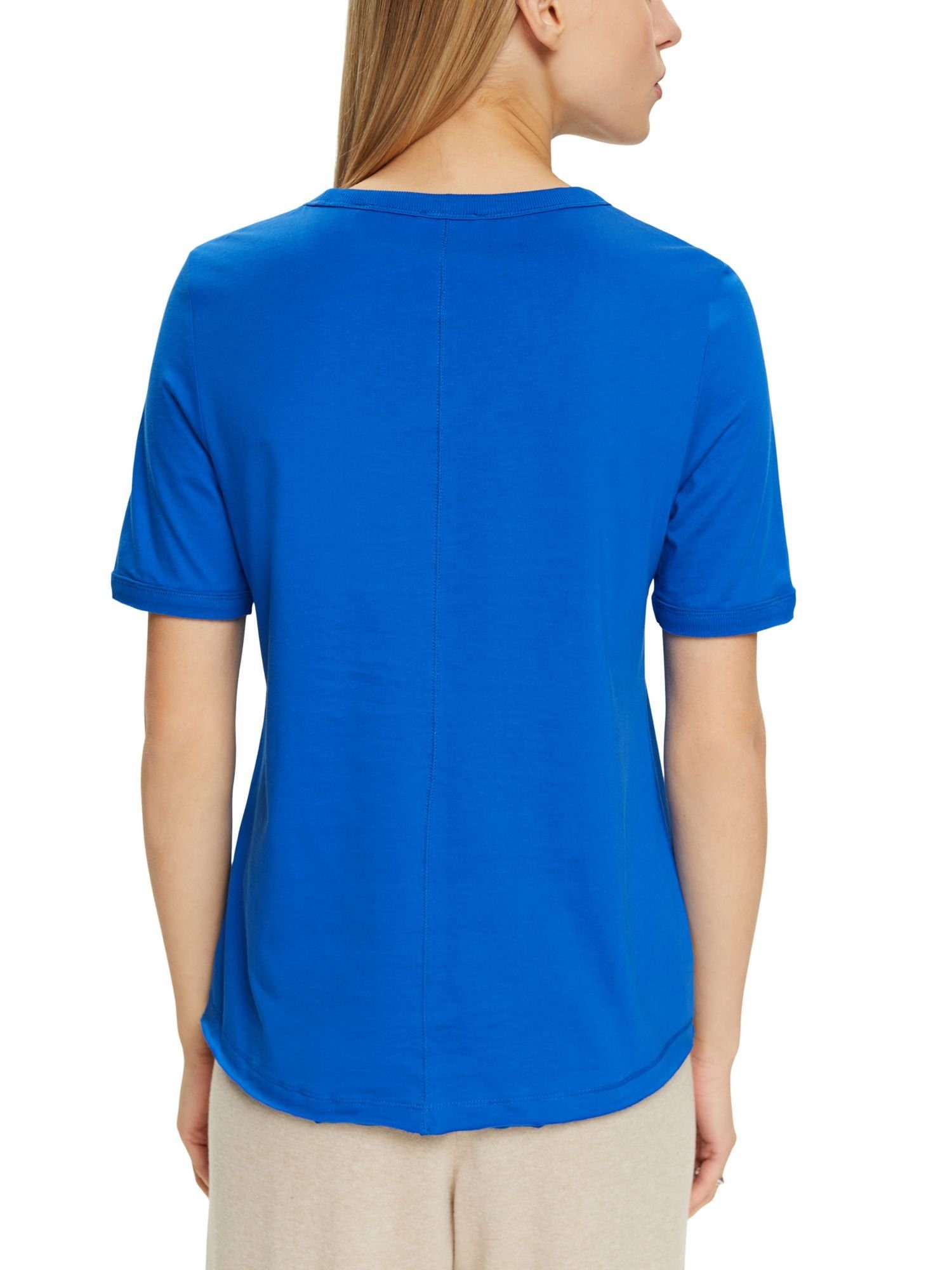 Baumwoll-T-Shirt BLUE T-Shirt mit herzförmigem Esprit (1-tlg) Logo