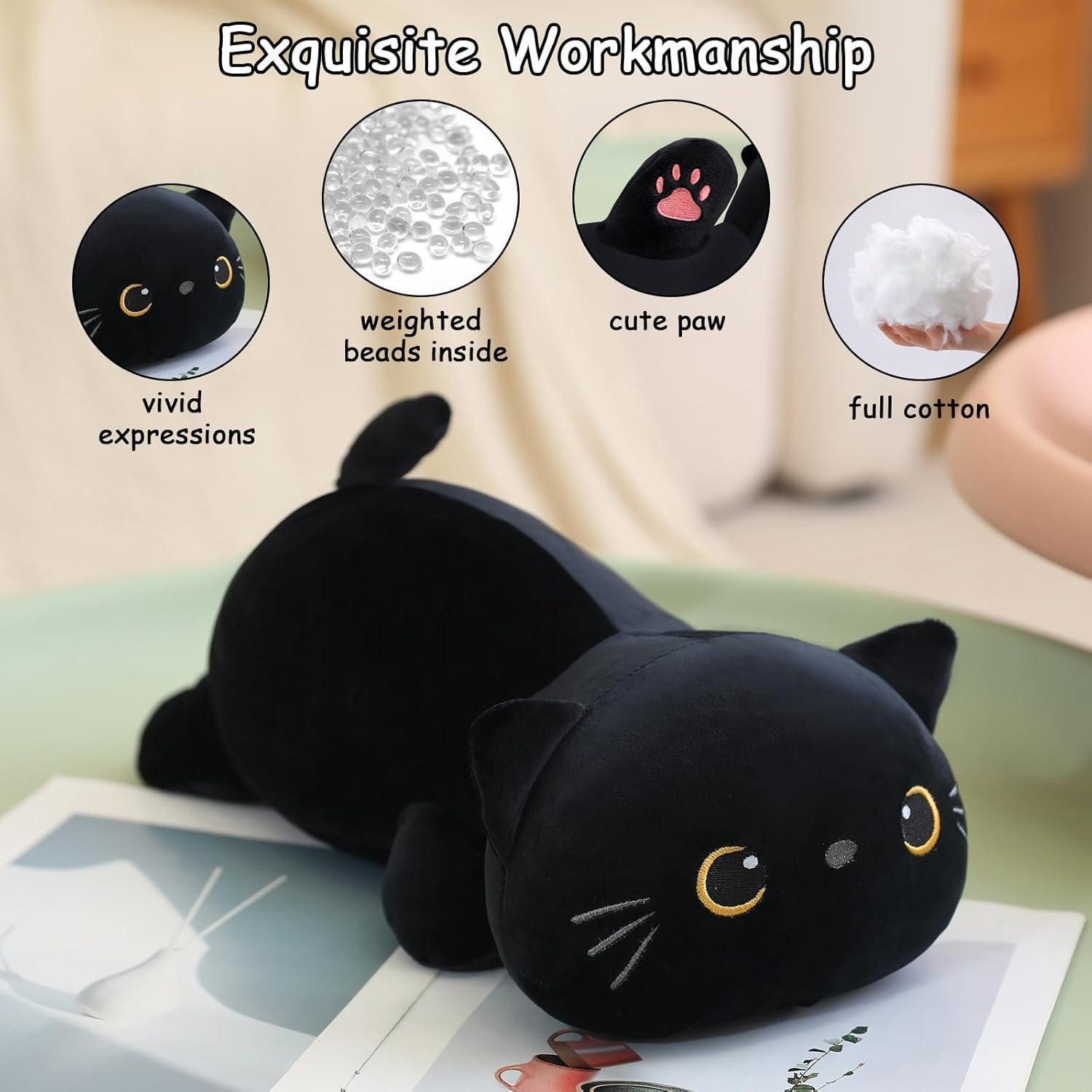 LuxusKollektion Kuscheltier Plüschtier Katze beschwert schwarz Spielzeug Geschenk Black Cat 35CM