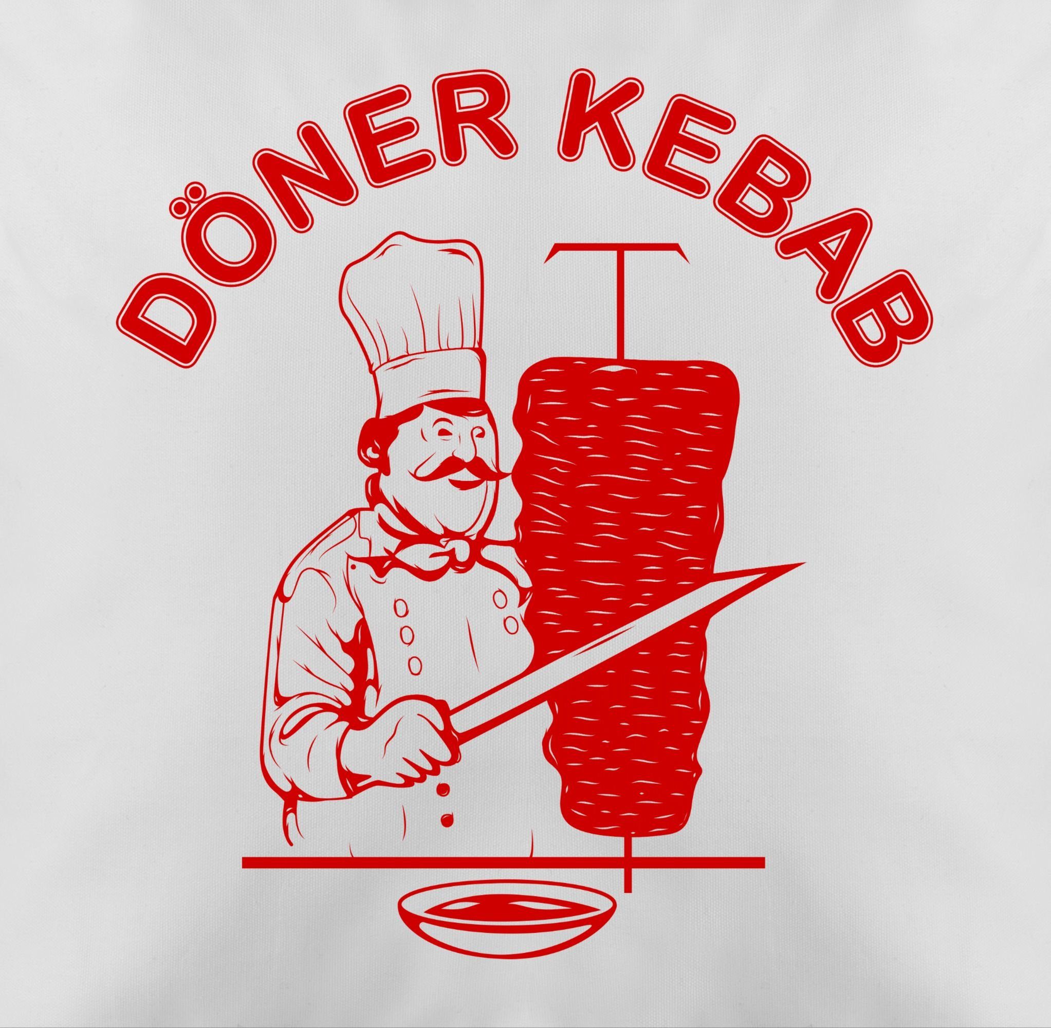 Kebab Shirtracer Original Dekokissen Kissen Logo, Döner - 2 Fasching Weiß Karneval &