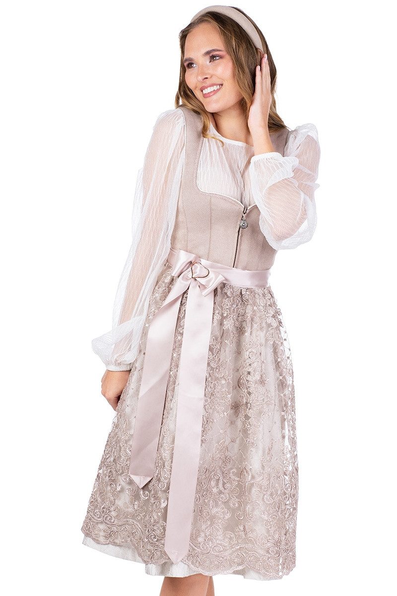 MarJo Dirndl Midi Dirndl 2tlg. - SCHONGAU - taupe günstig online kaufen