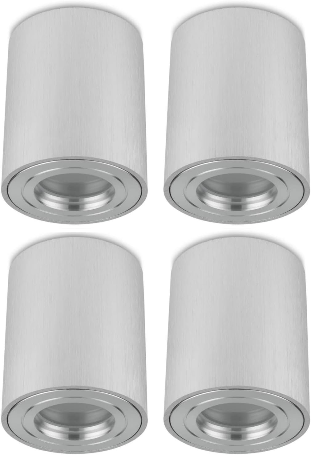 Sweet LED Aufbauleuchte 4 stück Bad GU10 Aluminium IP44 badezimmer spots, ohne Leuchtmittel, Aufbaustrahler LED, Aufbauspot, Deckenstrahler
