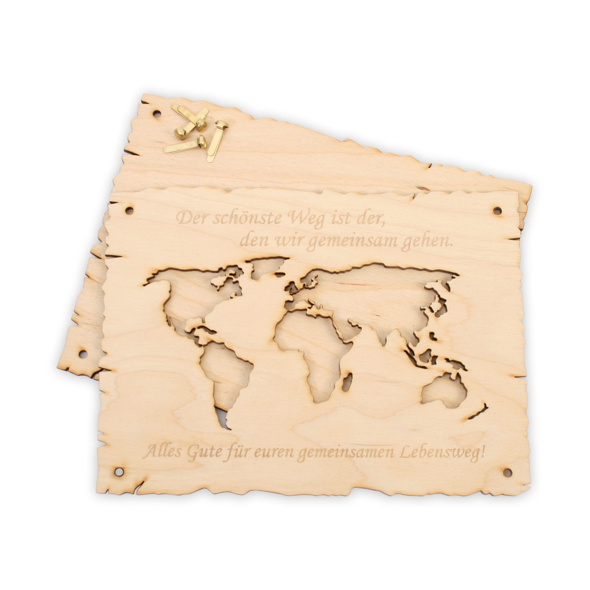 Kreative Feder Glückwunschkarte „Alles Gute zur Hochzeit“ - Glückwunsch-Karte aus Holz, Geschenk-Karte für Geldgeschenke; Größe ca.: 14,6 x 19,7cm