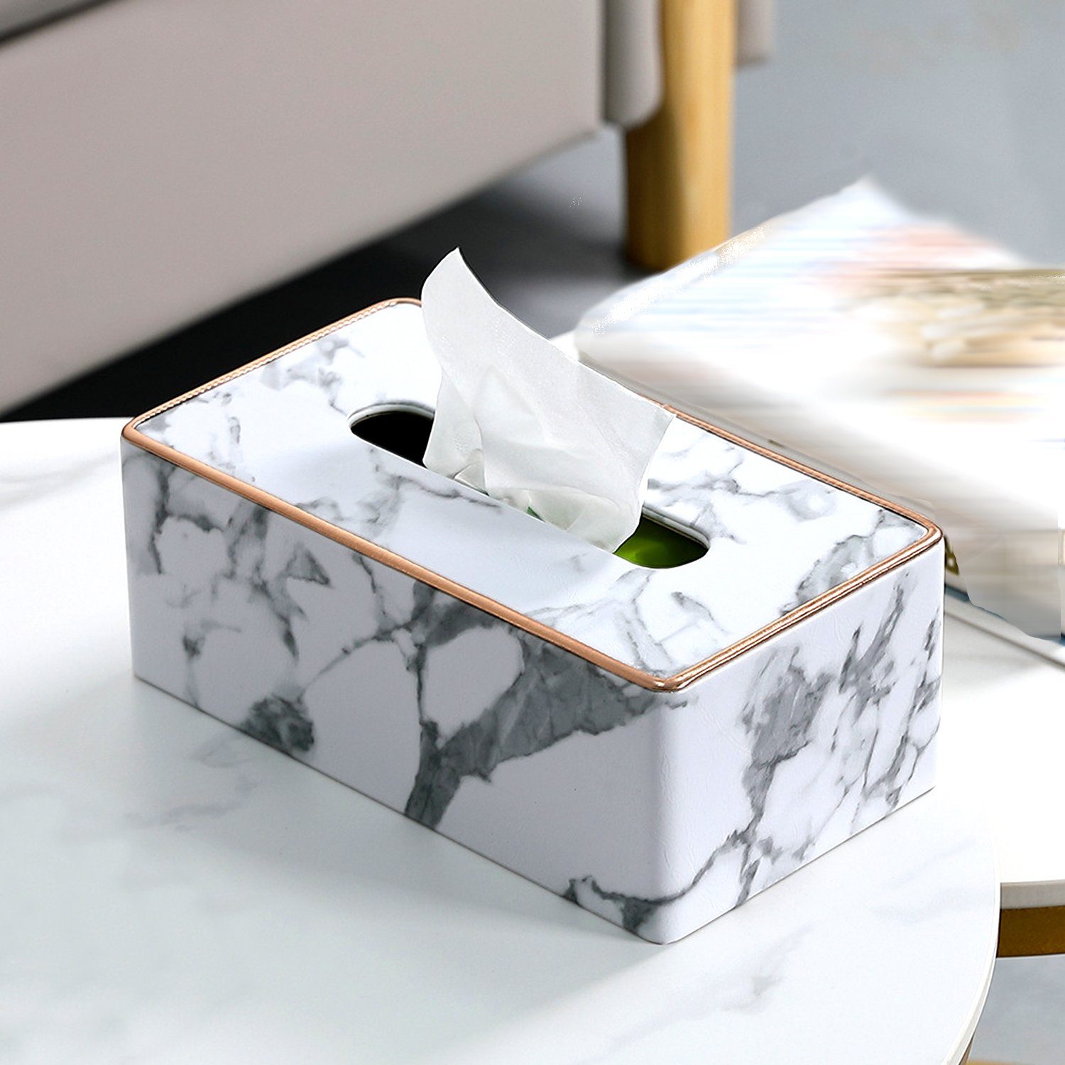 NUODWELL Feuchttücherbox Papiertuchbox Leder Tücherbox Kosmetiktücherbox Taschentuchspender