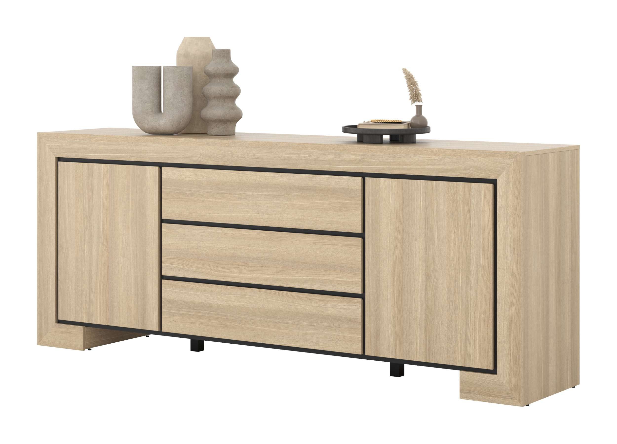99rooms Kommode Jena (Sideboard, Highboard, Schubladenkommode), mit 3 Schubladen, 4 Fächer, 2 Einlegeböden, Soft-Close-Funktion