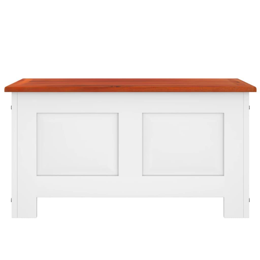 vidaXL Truhe 70 x 35 x 37 cm Truhe Aufbewahrungstruhe Holztruhe mit Deckel WeißBrau