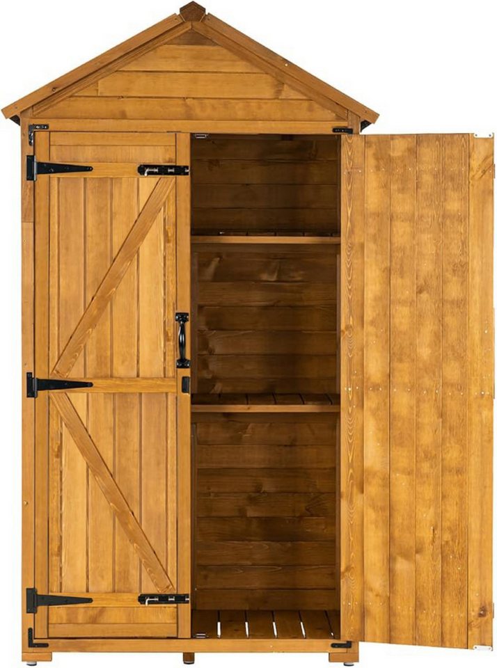 Thumbnail - MCombo Gerätehaus MCombo Gartenschrank Werkzeugschrank 1000, Outdoor-Schrank Gartenbox, Satteldach, Holz,48 X 90 X 178 c...