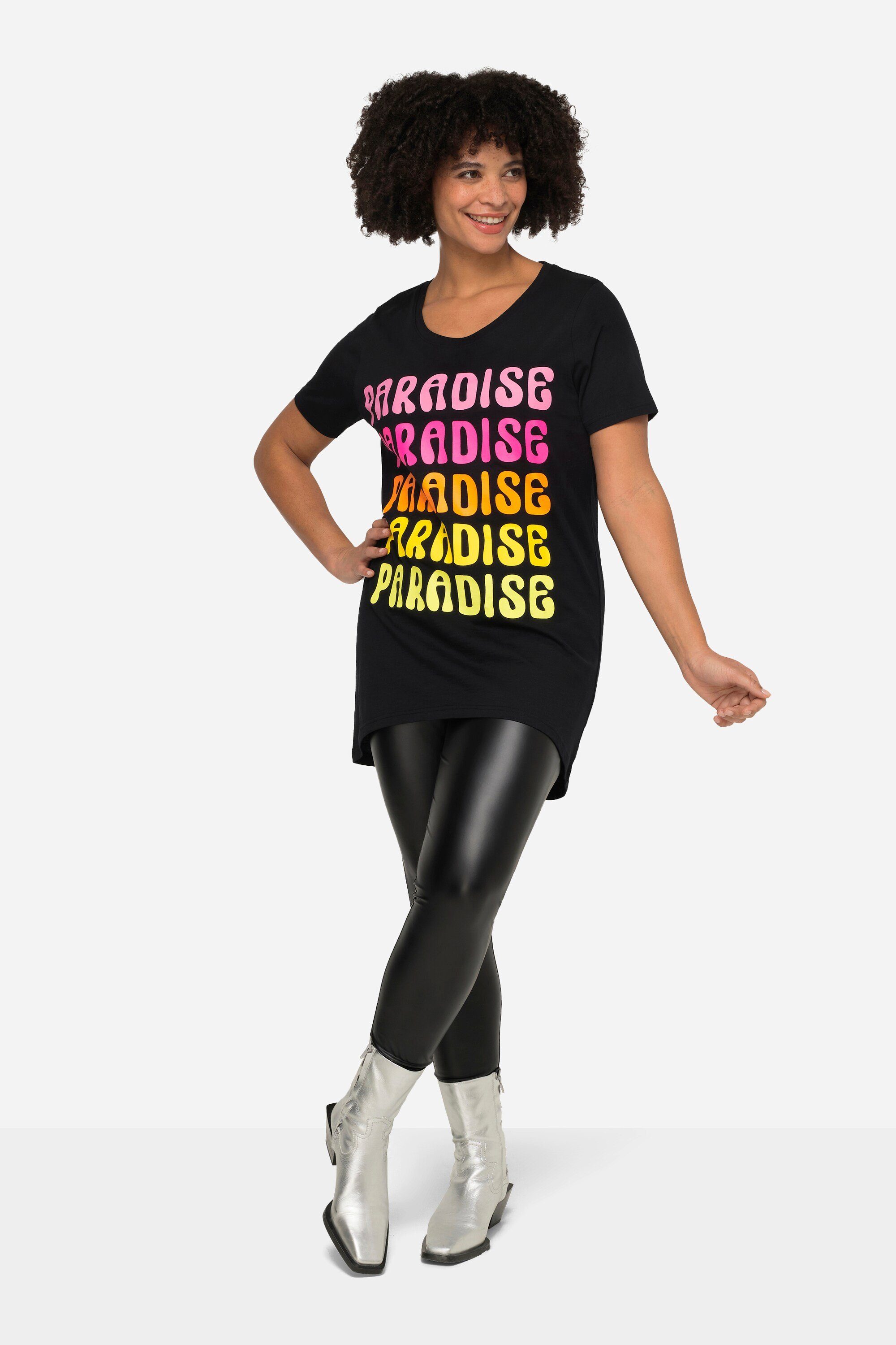 Angel of Style Longshirt T-Shirt länger geschnitten Schrift-Motiv Rundhals