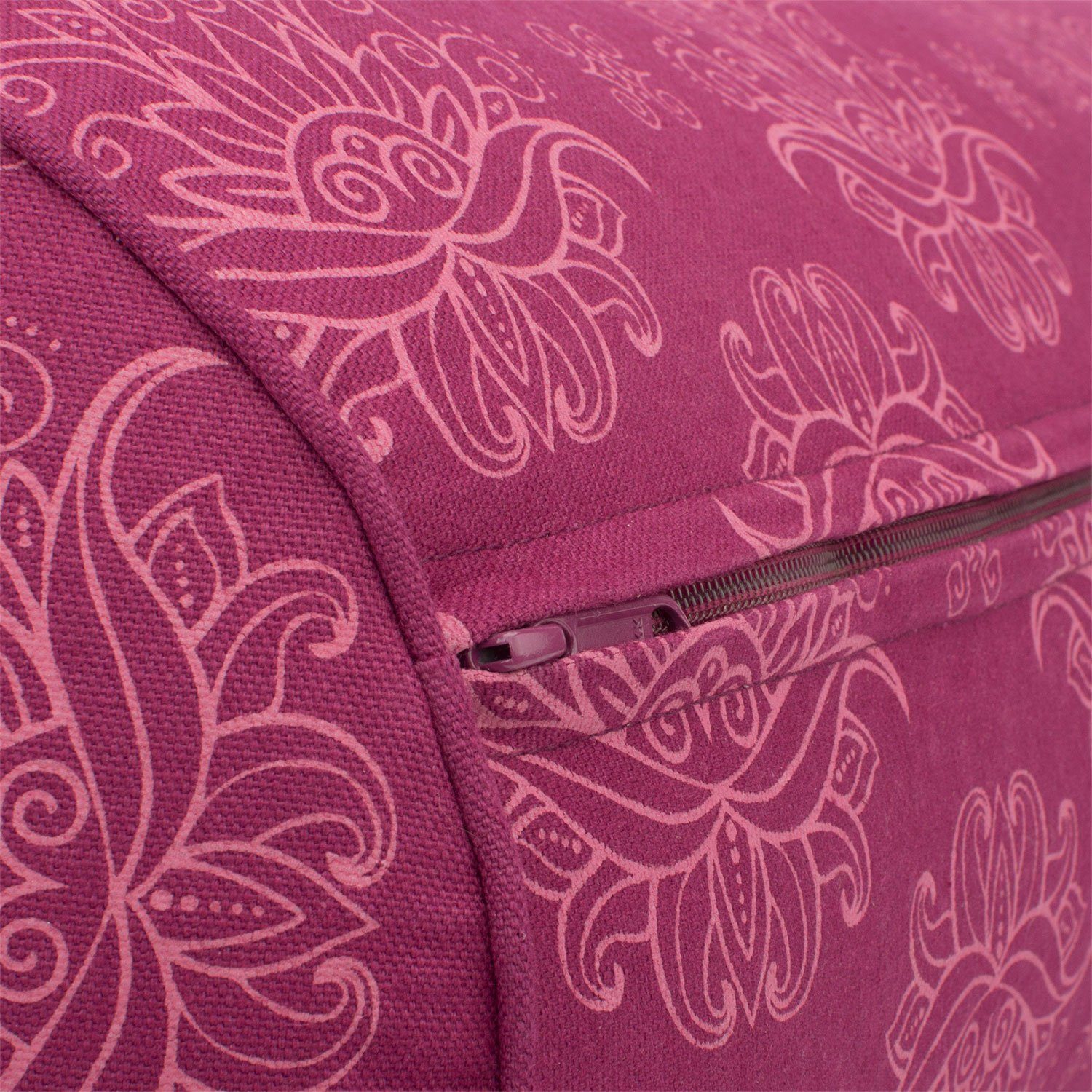 bodhi Yoga Bolster Yoga Bolster gemustert, 65 x Ø 23 cm Lotus, berry, Dinkel