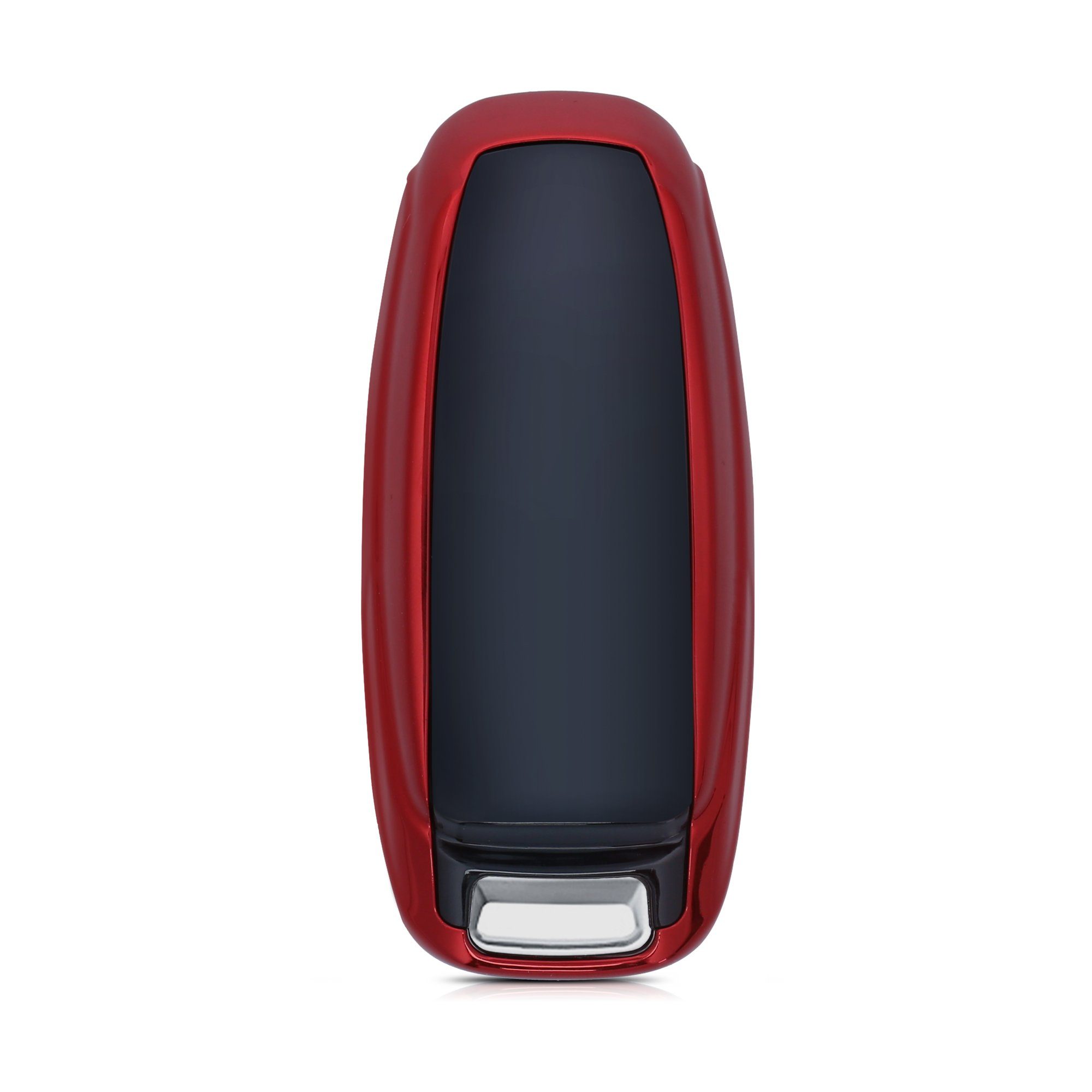Q7 A8 A7 Hochglanz Schlüssel Schlüsseltasche kwmobile für Audi Hülle Schlüsselhülle Q8, Autoschlüssel Cover A6 Silikon Case Rot